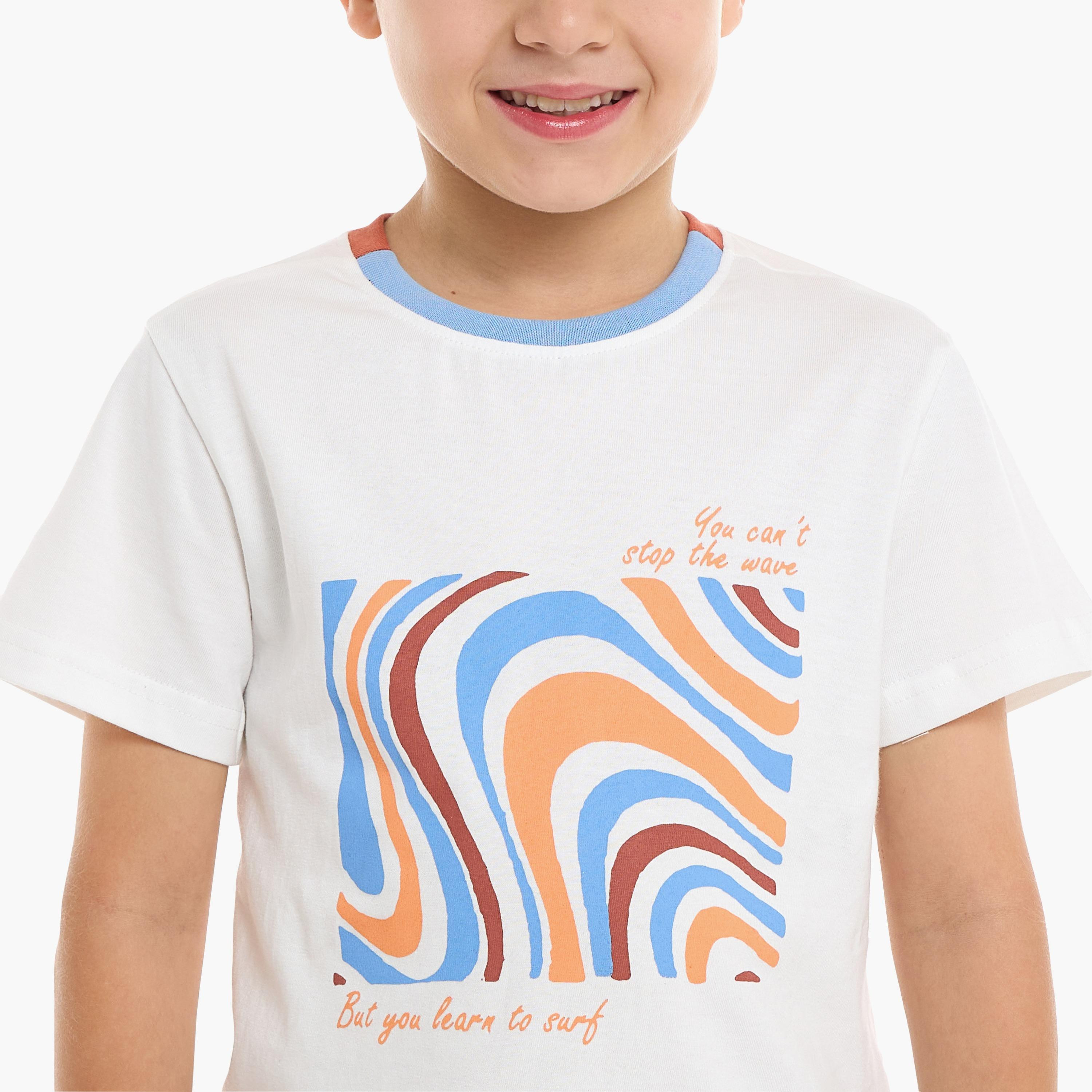 Victor and Jane 2-Piece Printed Short Sleeves T-Shirt with Shorts-boys-clothing-setsandcoords-image-5