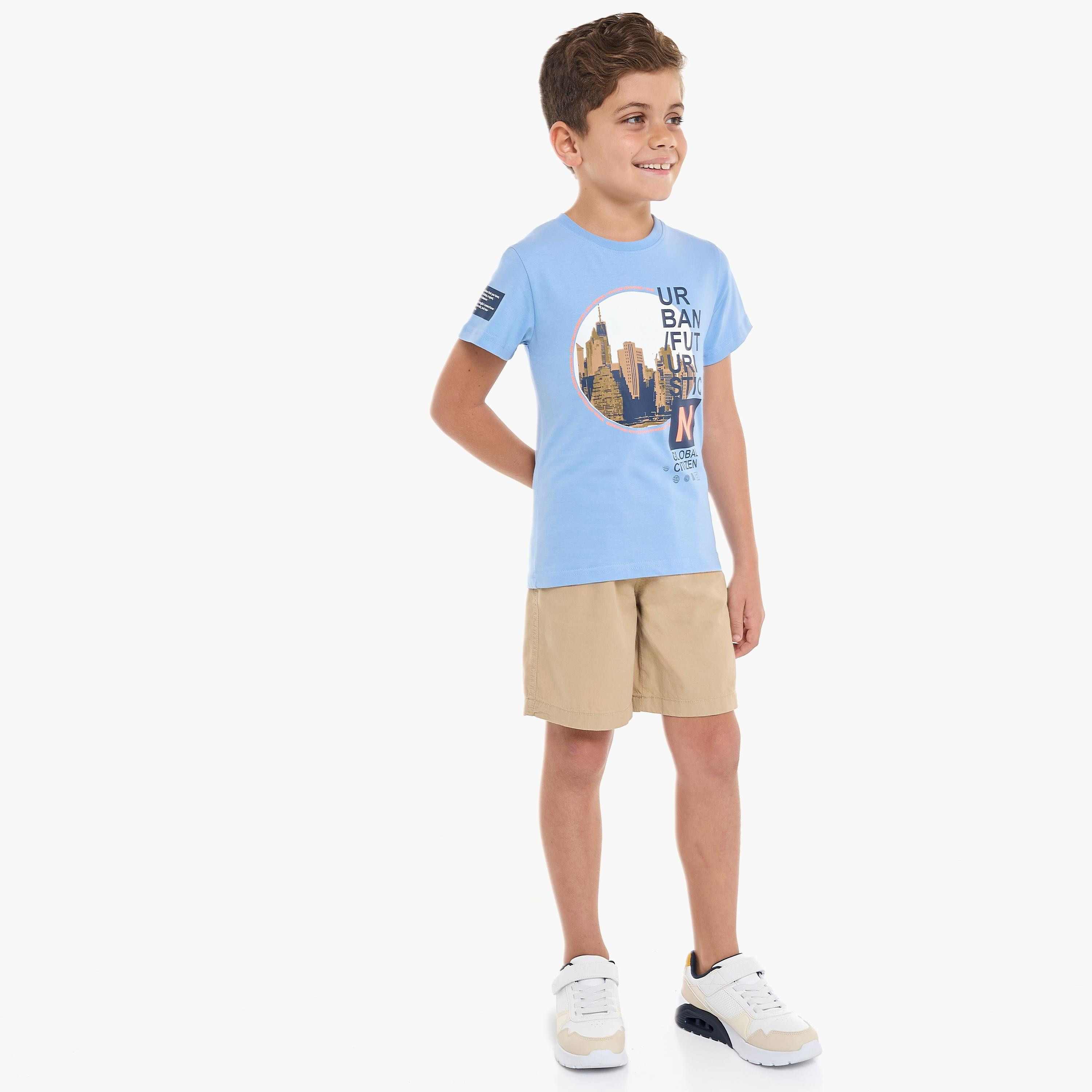 Victor and Jane 2-Piece Printed Short Sleeves T-Shirt with Shorts-boys-clothing-setsandcoords-image-1