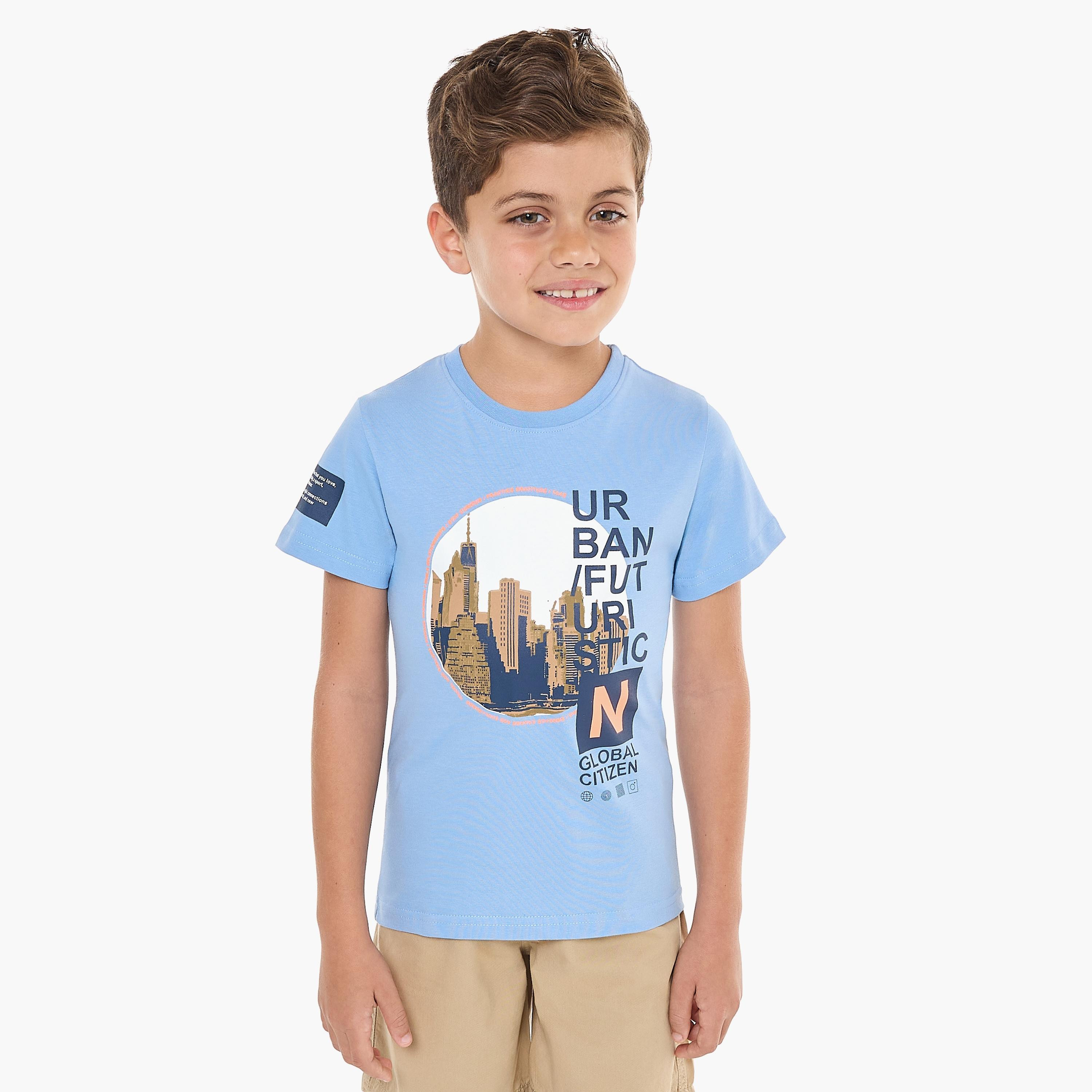 Victor and Jane 2-Piece Printed Short Sleeves T-Shirt with Shorts-boys-clothing-setsandcoords-image-2