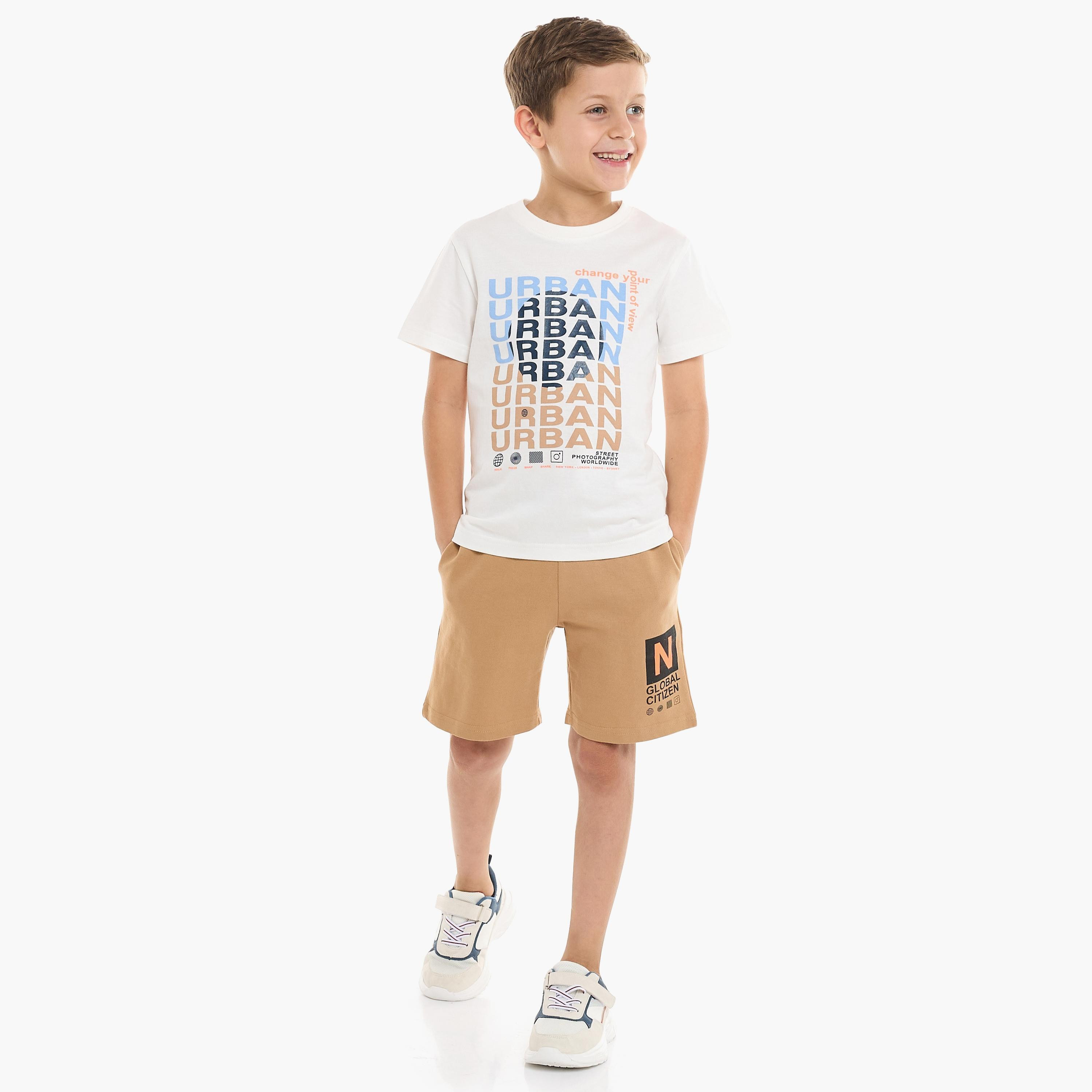 Victor and Jane 2-Piece Printed Short Sleeves T-Shirt with Shorts-boys-clothing-setsandcoords-image-1
