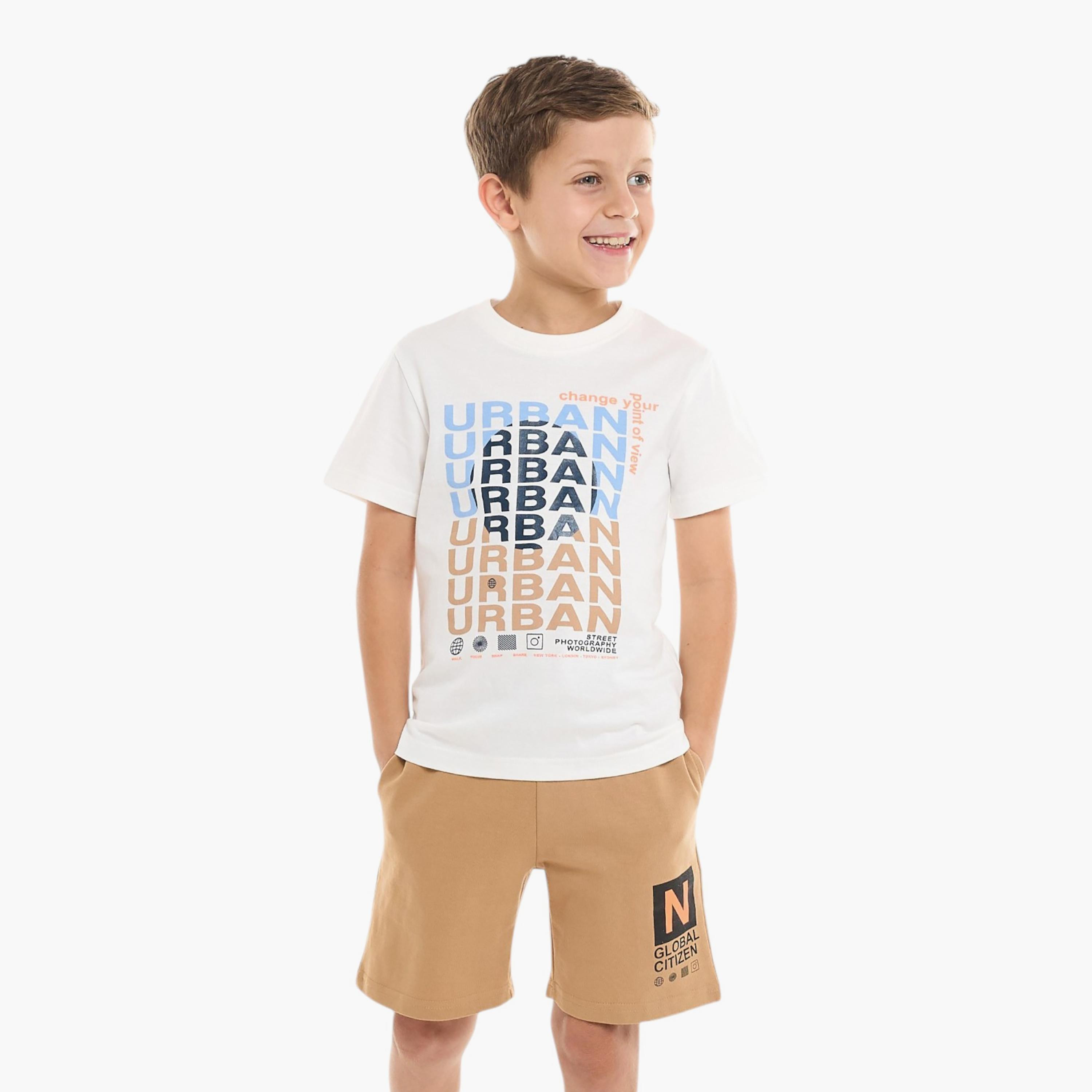 Victor and Jane 2-Piece Printed Short Sleeves T-Shirt with Shorts-boys-clothing-setsandcoords-image-3
