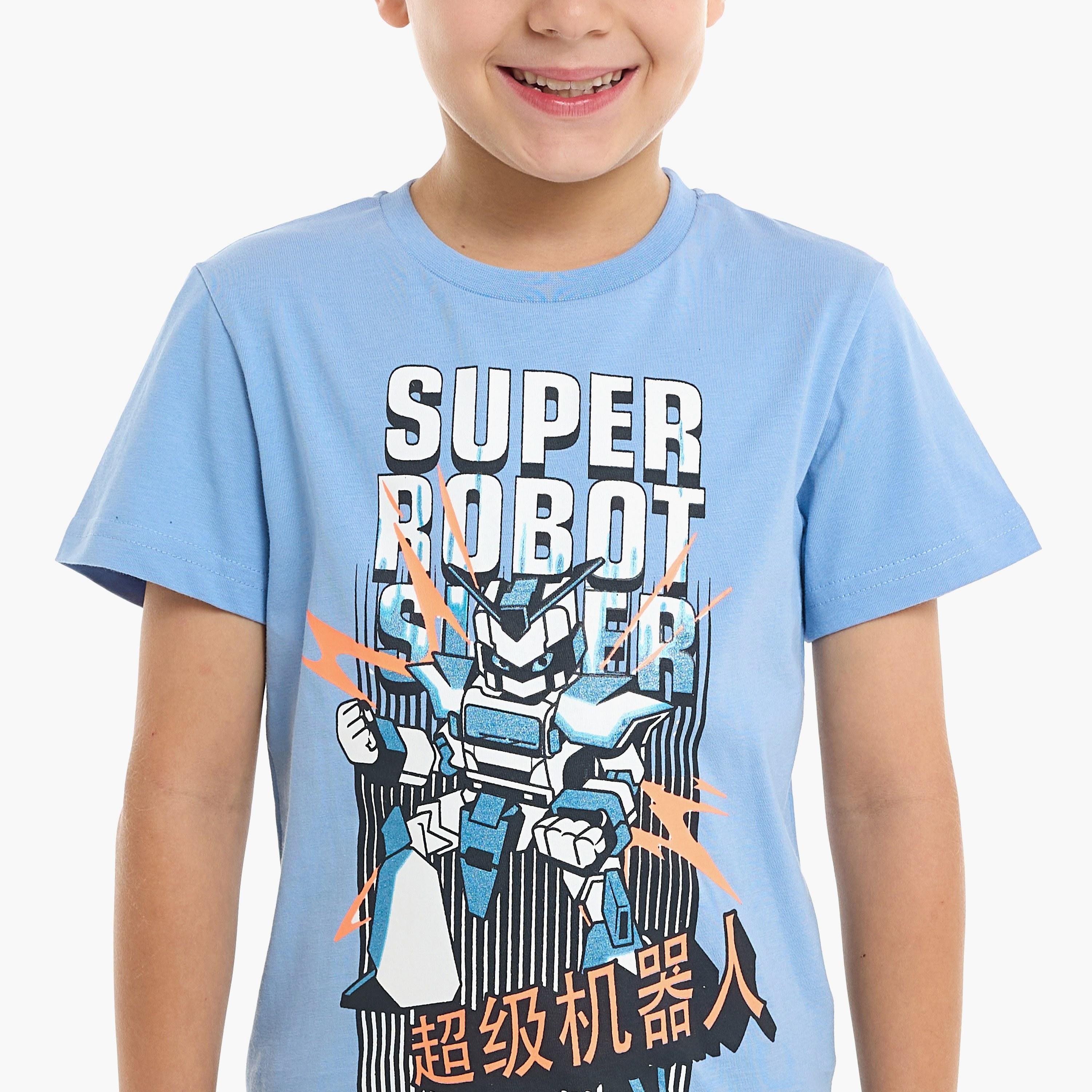 Victor and Jane 2-Piece Printed Short Sleeves T-Shirt with Shorts-boys-clothing-setsandcoords-image-4