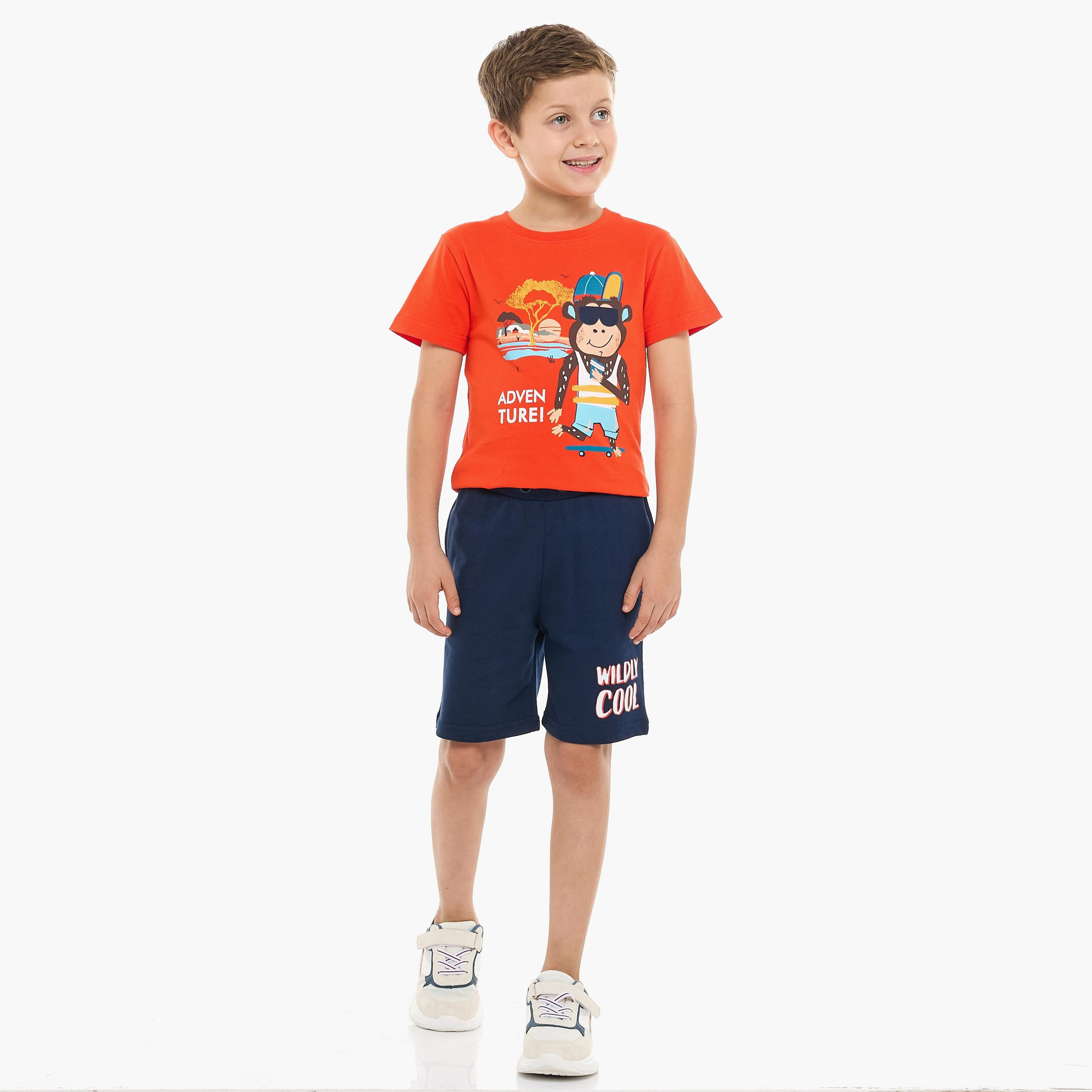 Victor and Jane 2-Piece Printed Short Sleeves T-Shirt with Shorts-baby-boys-clothing-setsandcoords-image-1