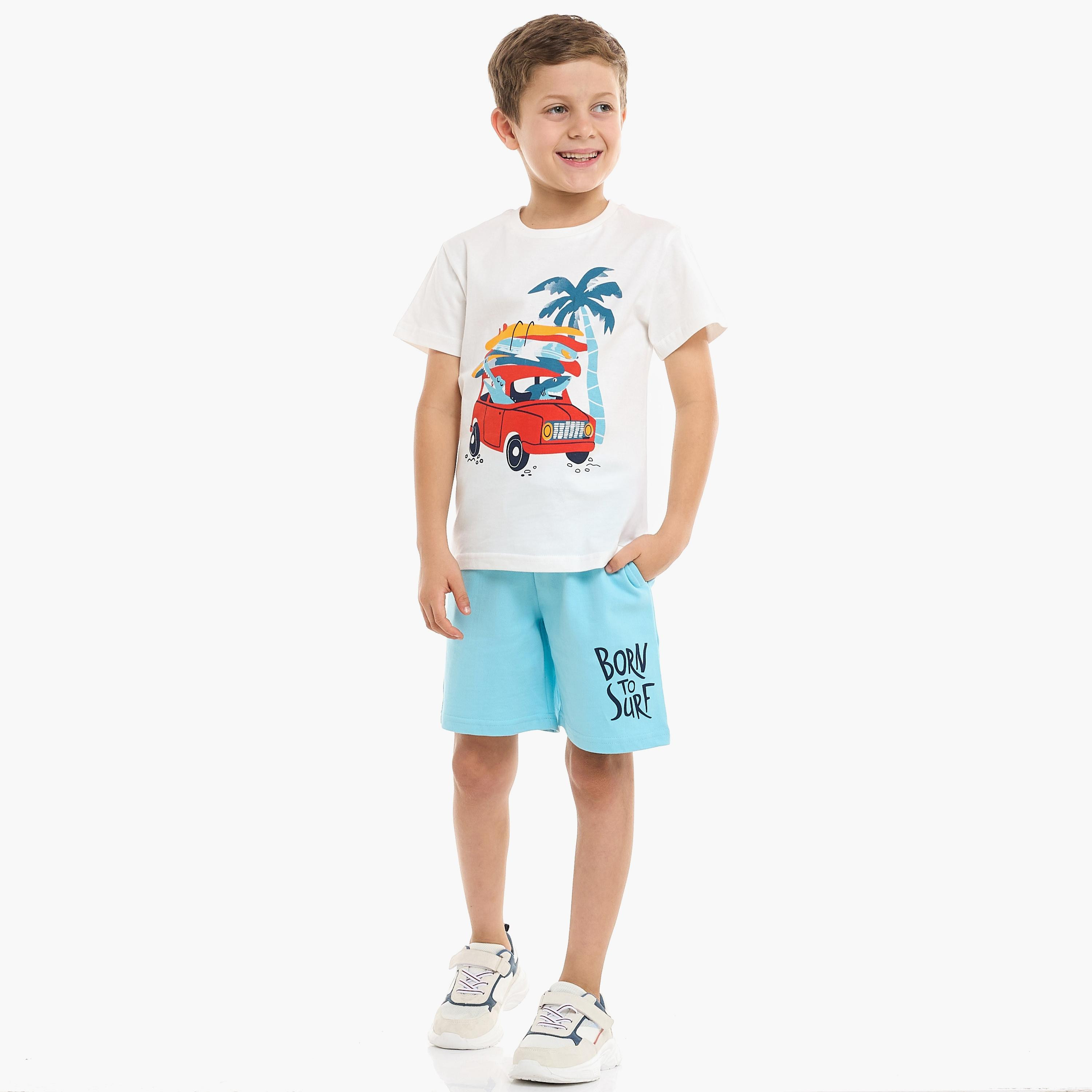 Victor and Jane 2-Piece Printed Short Sleeves T-Shirt with Shorts-baby-boys-clothing-setsandcoords-image-1