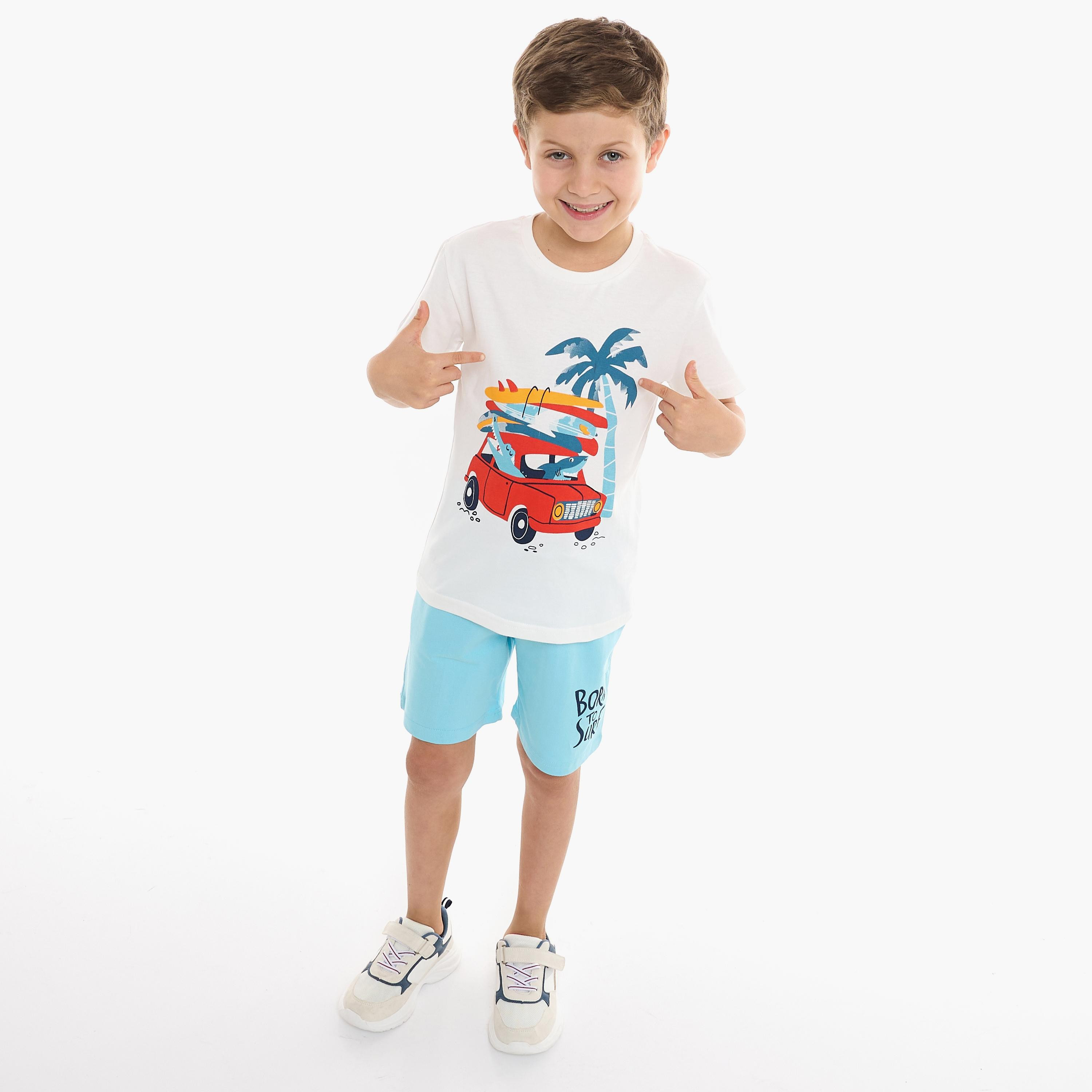 تي شيرت مطبوع بأكمام قصيرة مع شورت من قطعتين من فيكتور اند جين-baby-boys-clothing-setsandcoords-image-2