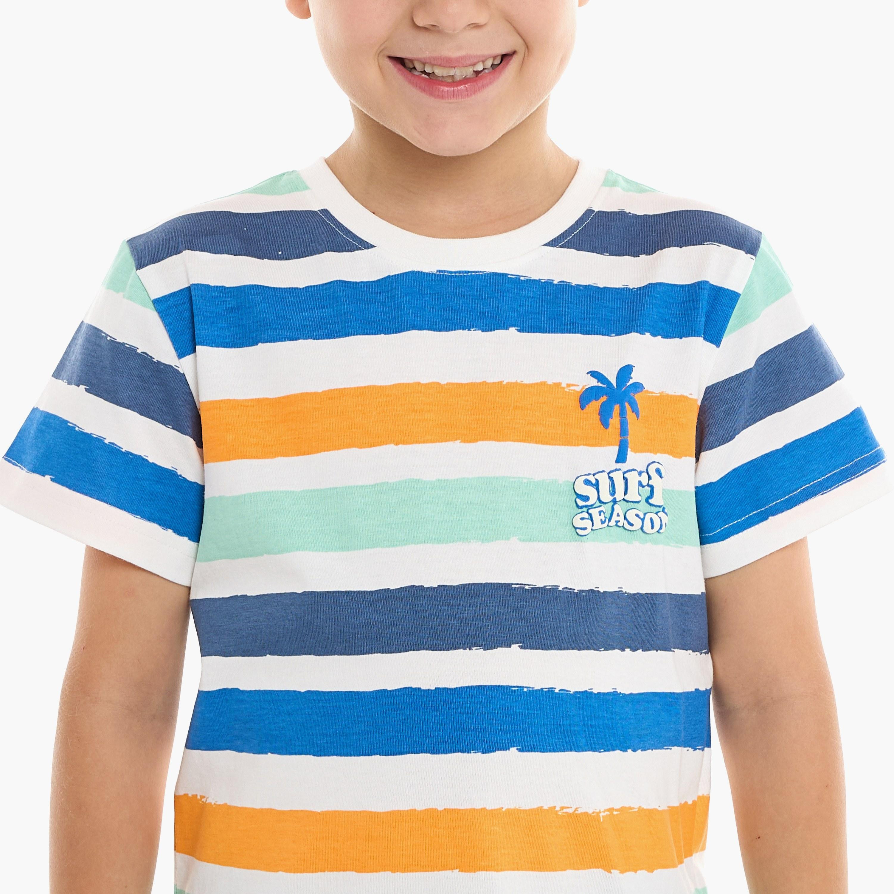 Victor and Jane 2-Piece Striped Short Sleeves T-Shirt with Shorts-boys-clothing-setsandcoords-image-5