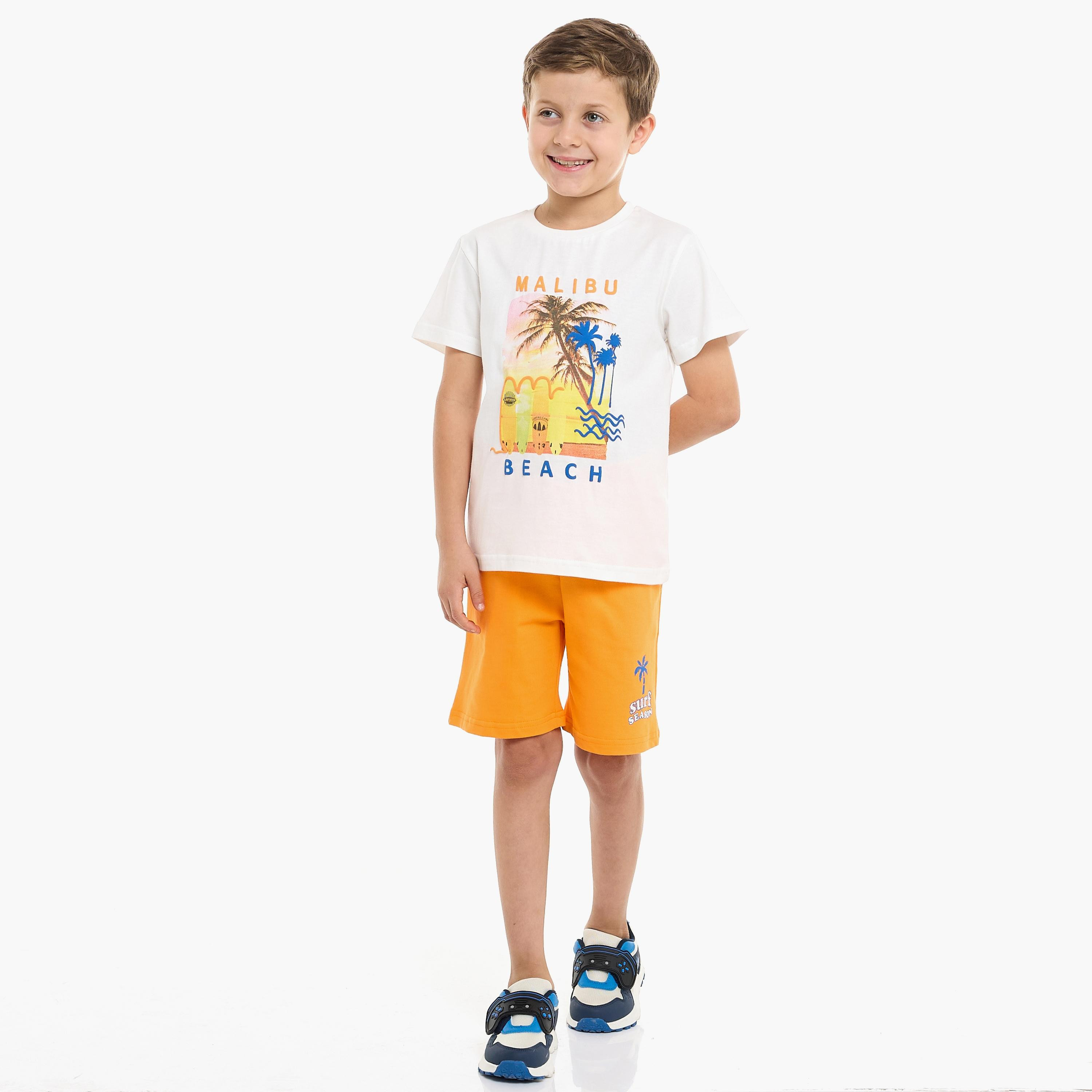 Victor and Jane 2-Piece Printed Short Sleeves T-Shirt with Shorts-boys-clothing-setsandcoords-image-1