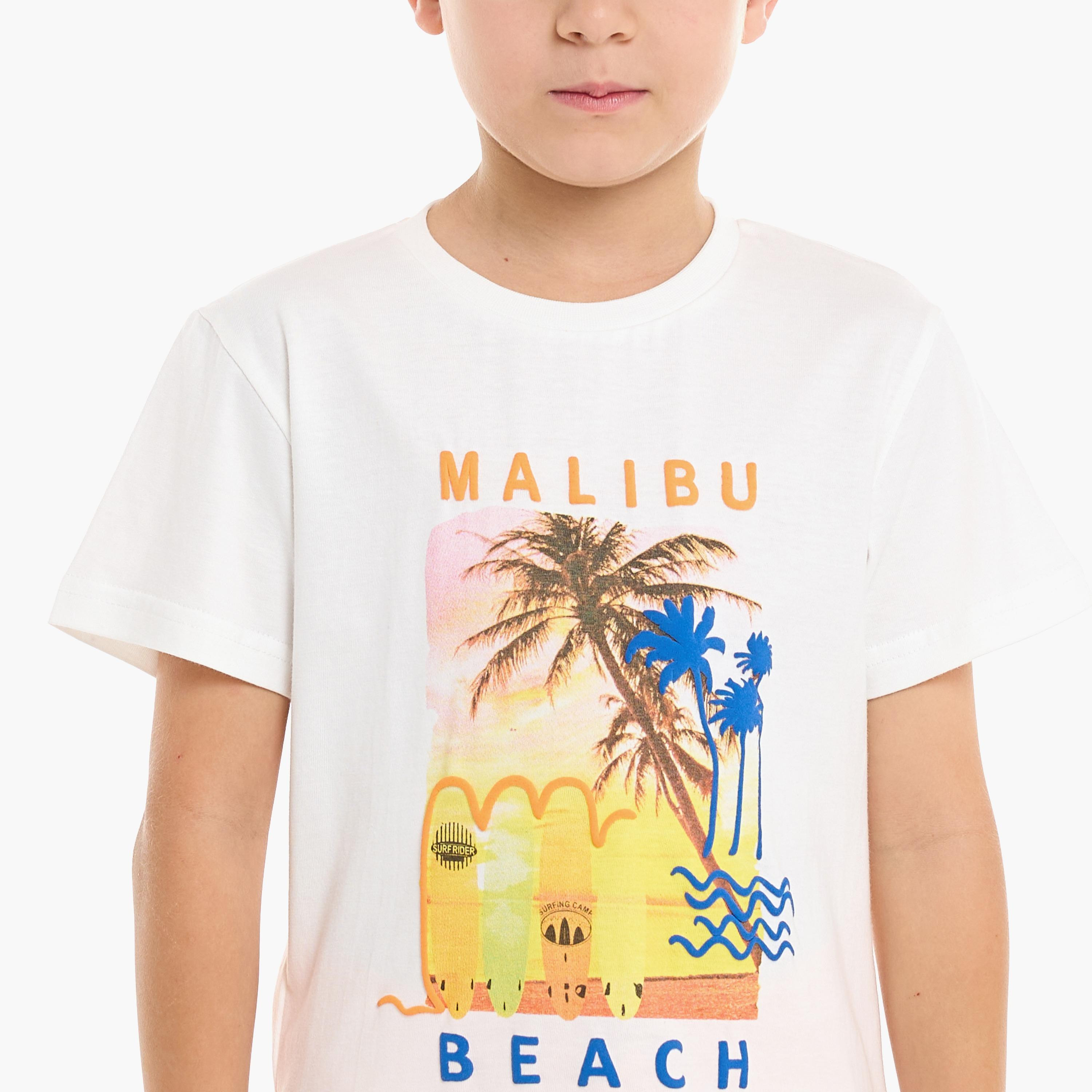 Victor and Jane 2-Piece Printed Short Sleeves T-Shirt with Shorts-boys-clothing-setsandcoords-image-2