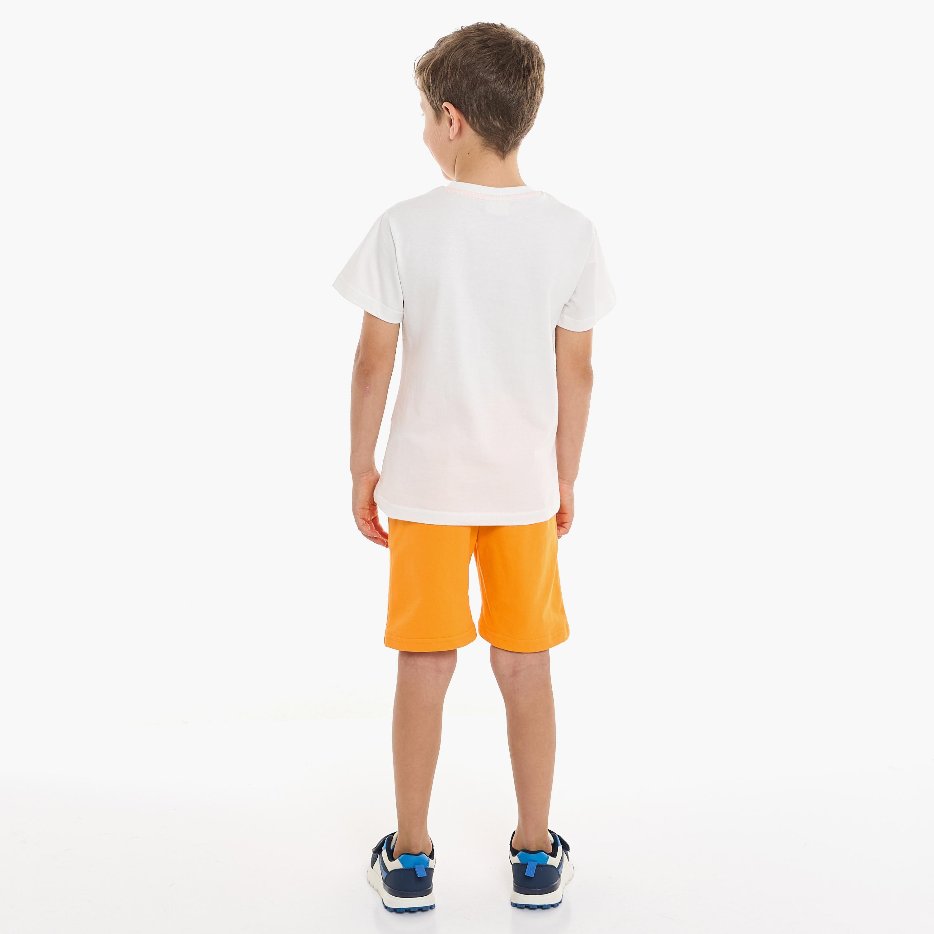 Victor and Jane 2-Piece Printed Short Sleeves T-Shirt with Shorts-boys-clothing-setsandcoords-image-3