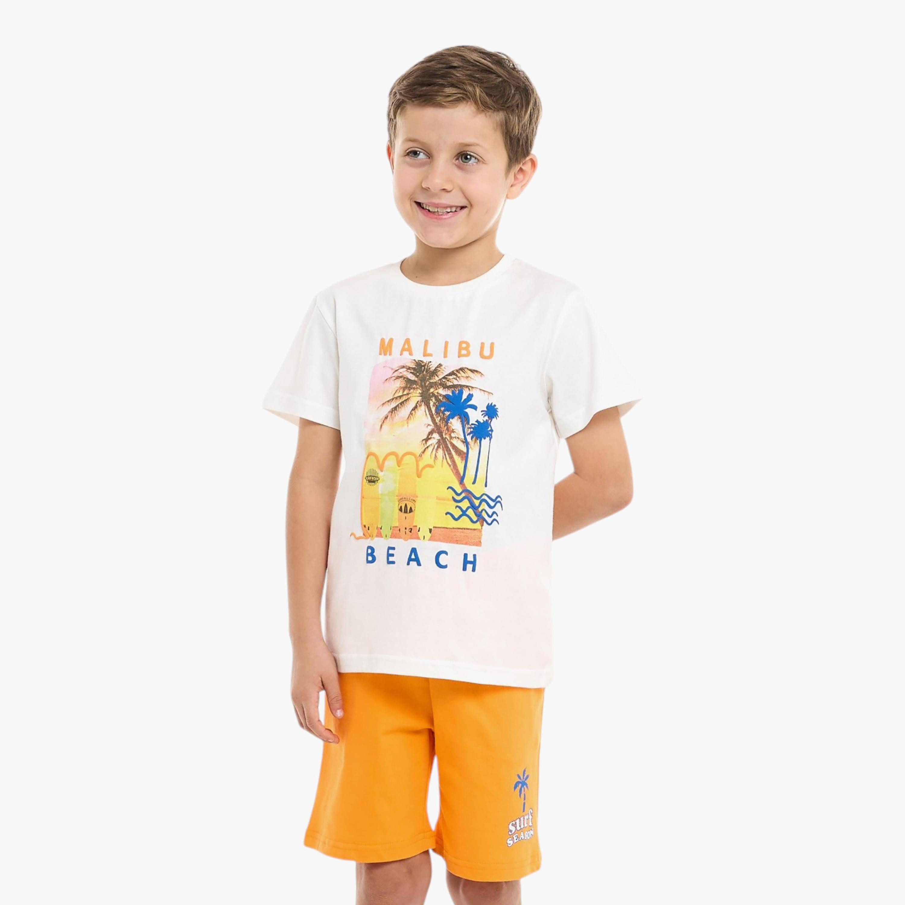Victor and Jane 2-Piece Printed Short Sleeves T-Shirt with Shorts-boys-clothing-setsandcoords-image-5