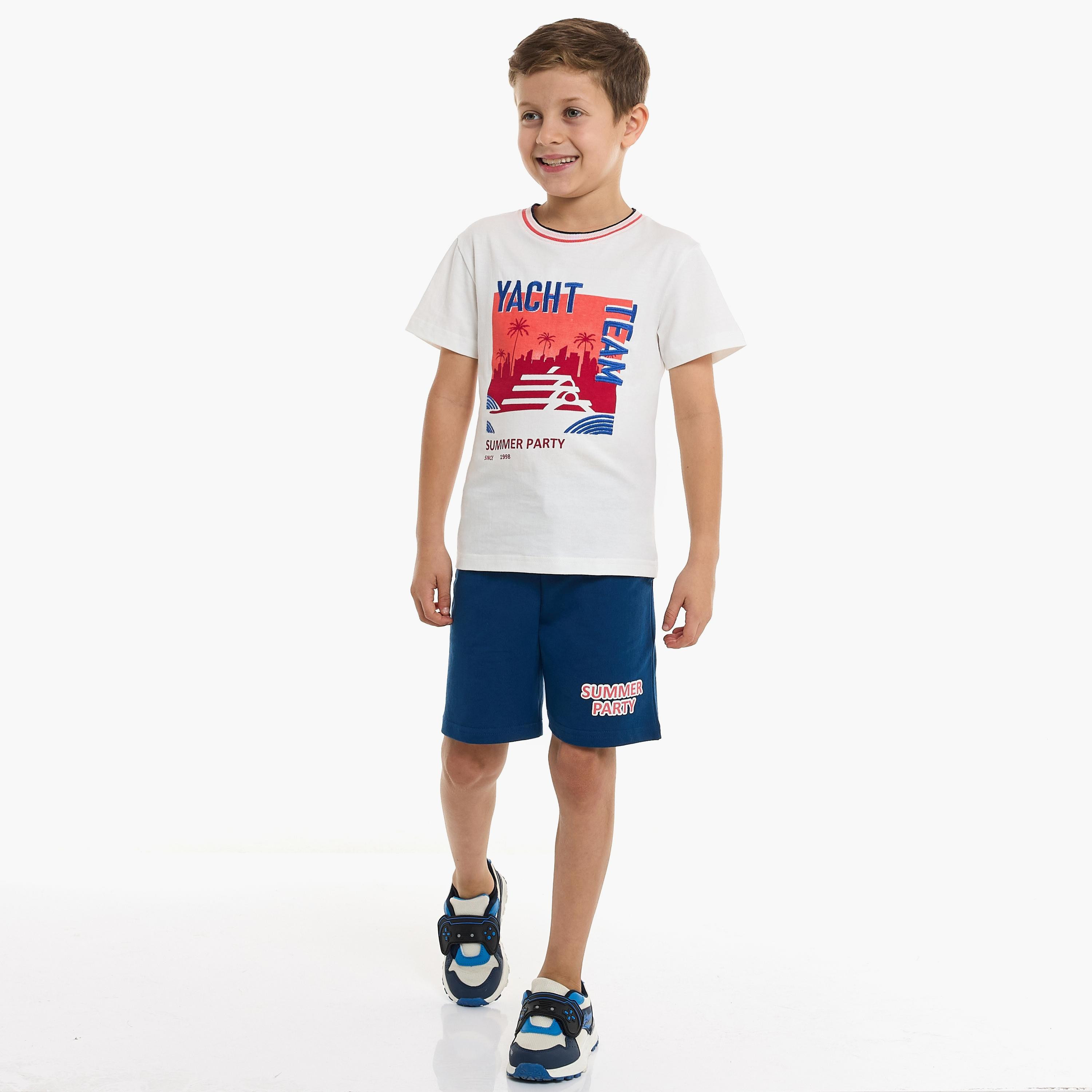 Victor and Jane 2-Piece Printed Short Sleeves T-Shirt with Shorts-boys-clothing-setsandcoords-image-1