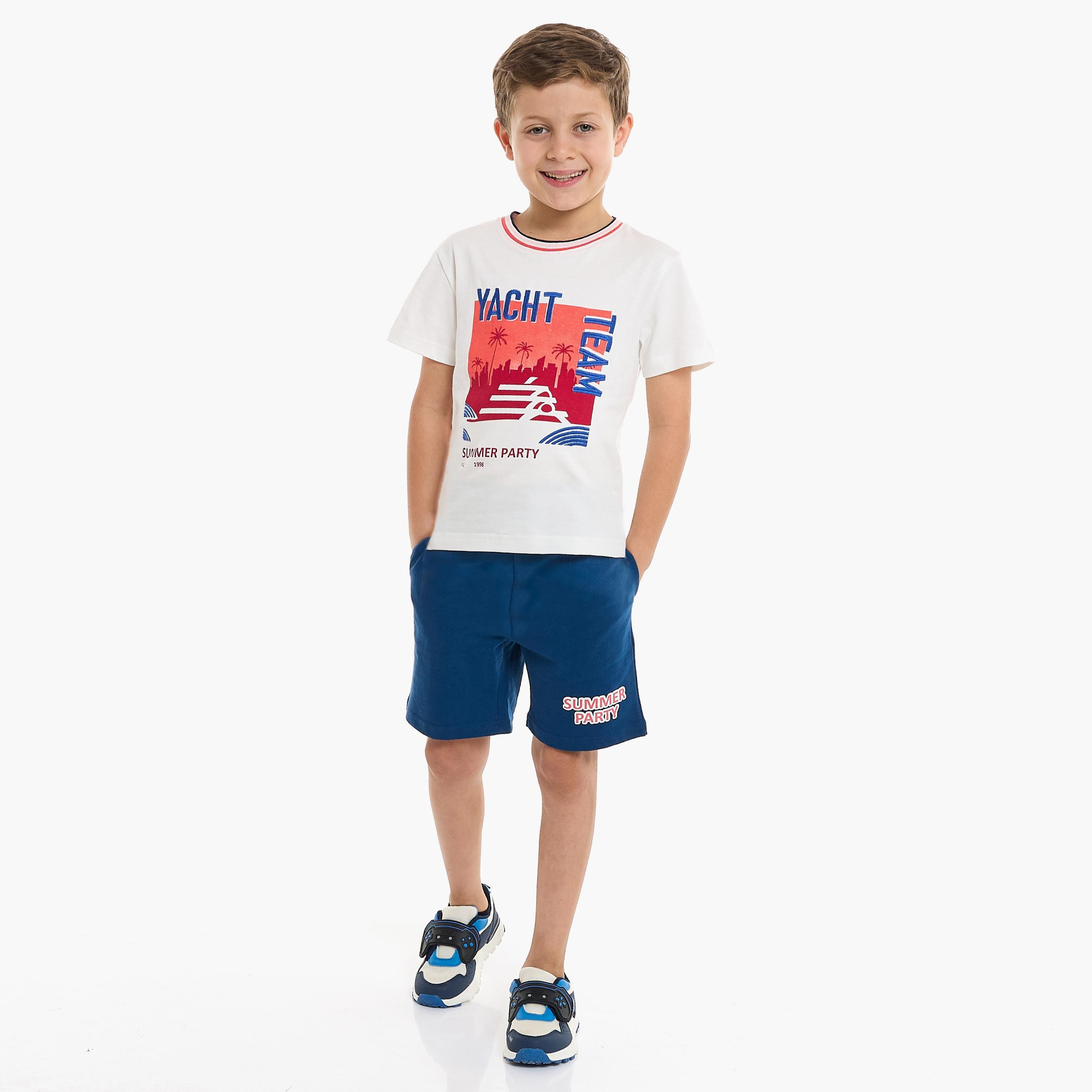 Victor and Jane 2-Piece Printed Short Sleeves T-Shirt with Shorts-boys-clothing-setsandcoords-image-2