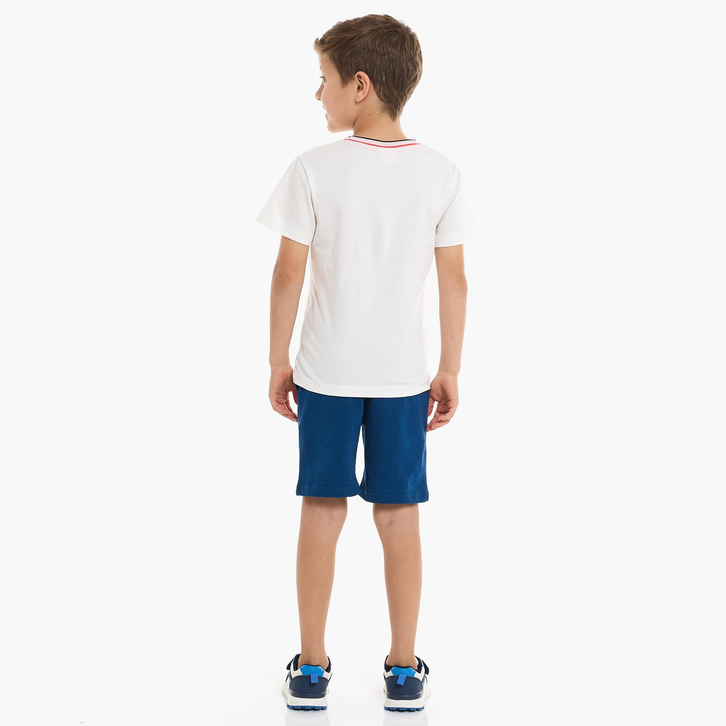 Victor and Jane 2-Piece Printed Short Sleeves T-Shirt with Shorts-boys-clothing-setsandcoords-image-4