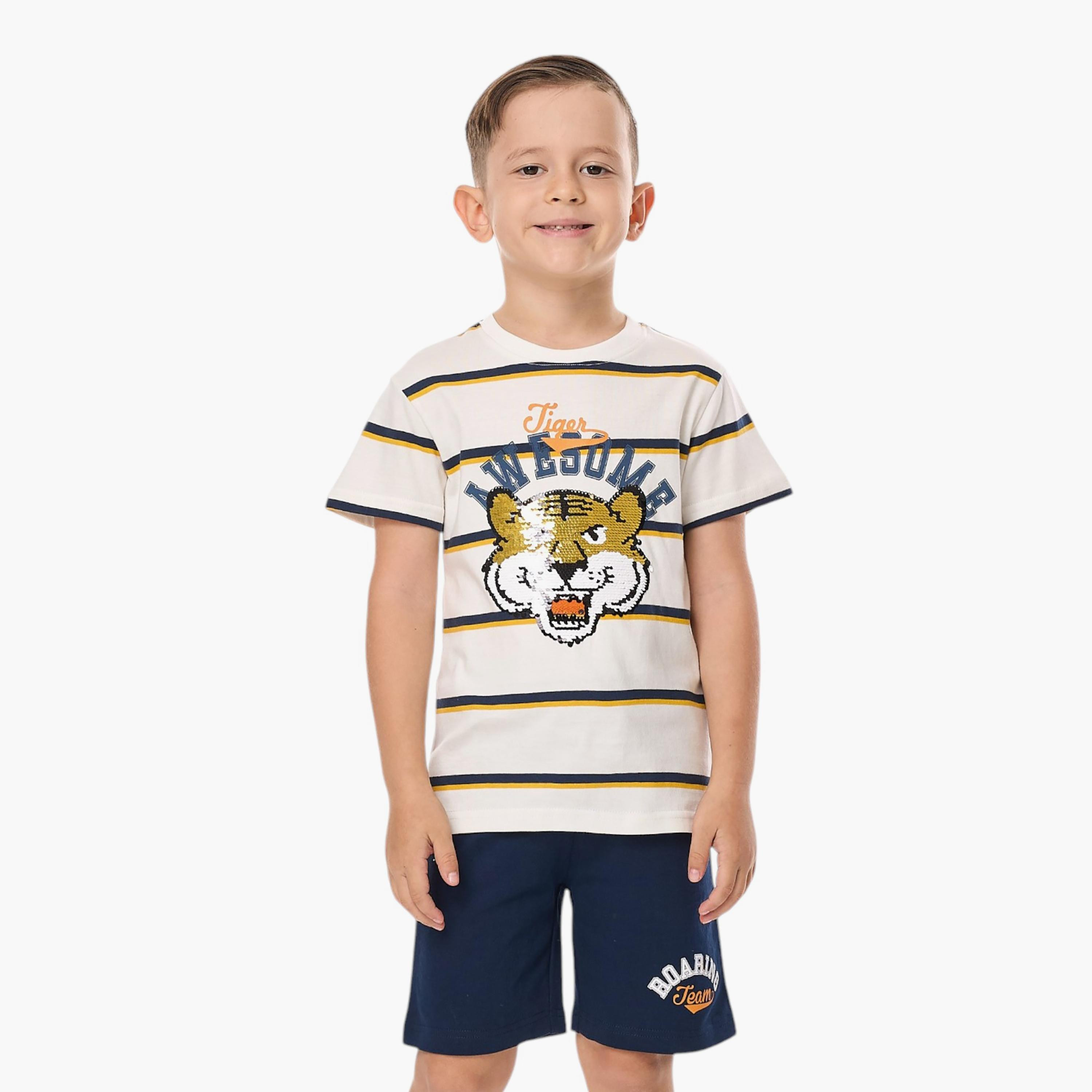 Victor and Jane 2-Piece Striped Short Sleeves T-Shirt with Shorts-boys-clothing-setsandcoords-image-4