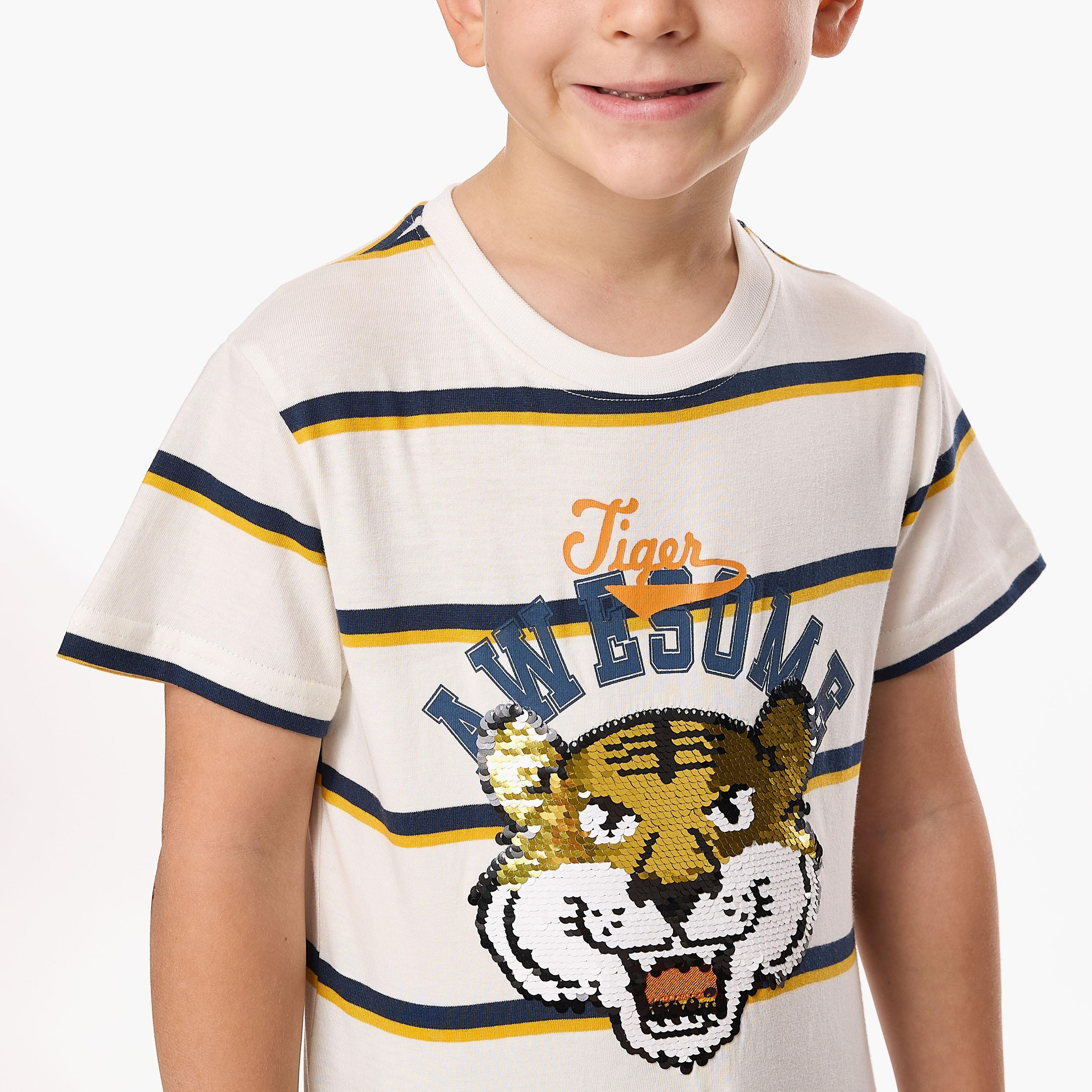 Victor and Jane 2-Piece Striped Short Sleeves T-Shirt with Shorts-boys-clothing-setsandcoords-image-5