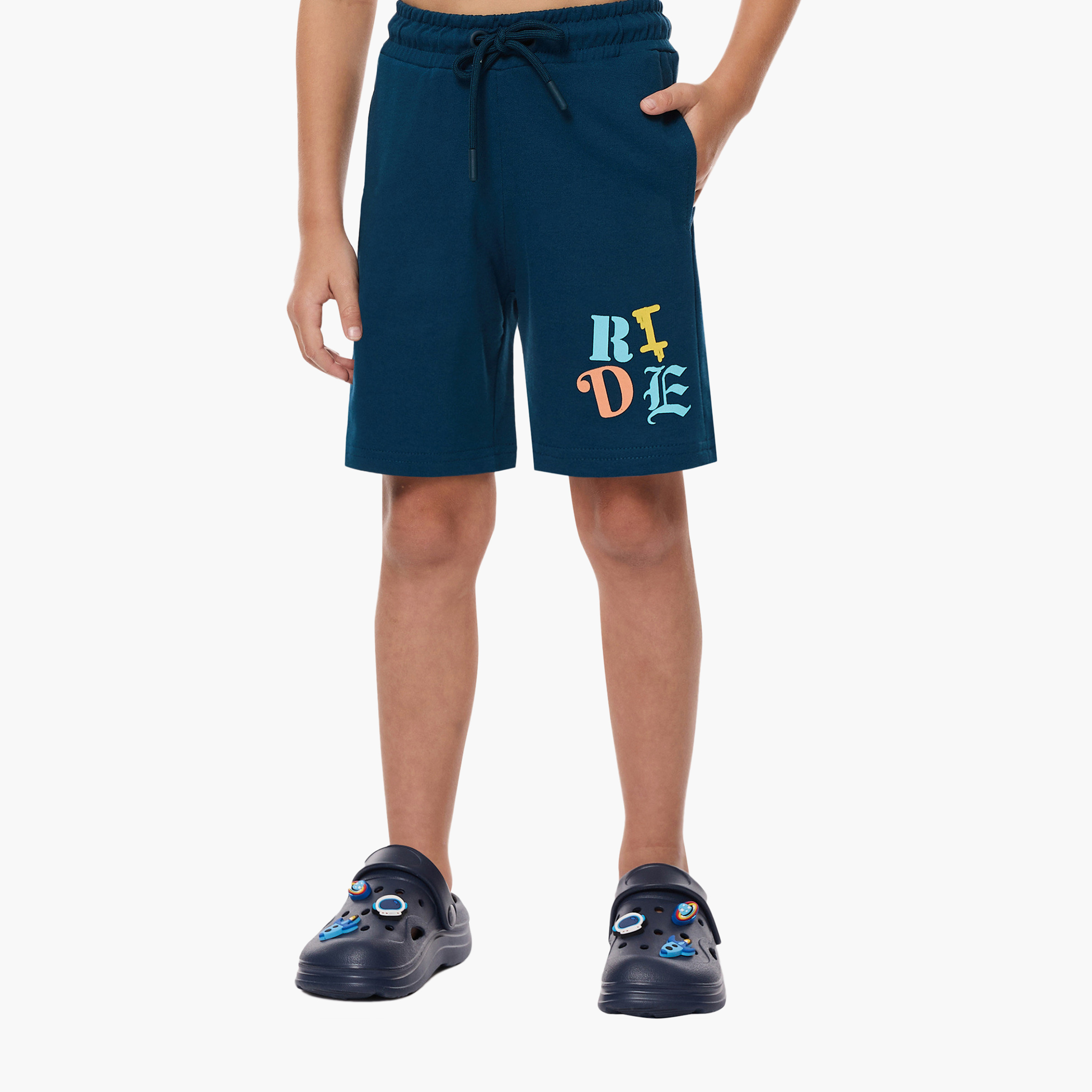 Victor and Jane Skateboard Printed T-Shirt & Shorts Set - Blue-boys-clothing-setsandcoords-image-4