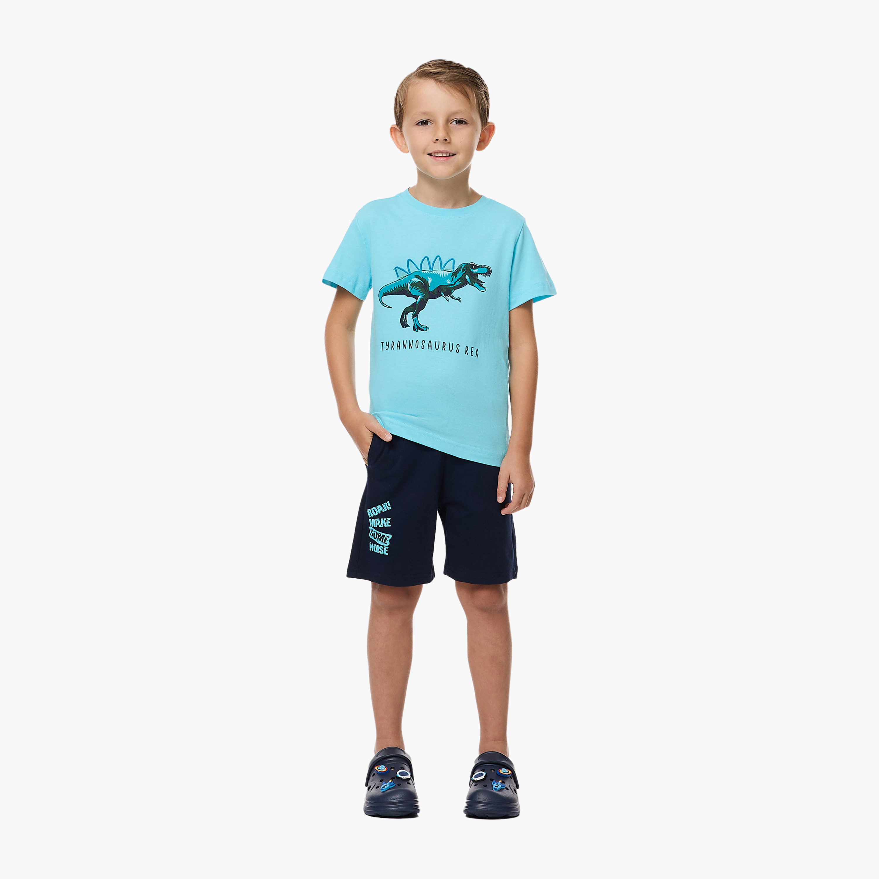 Victor and Jane Dinosaur Printed T-Shirt & Shorts Set - Blue-boys-clothing-setsandcoords-image-5