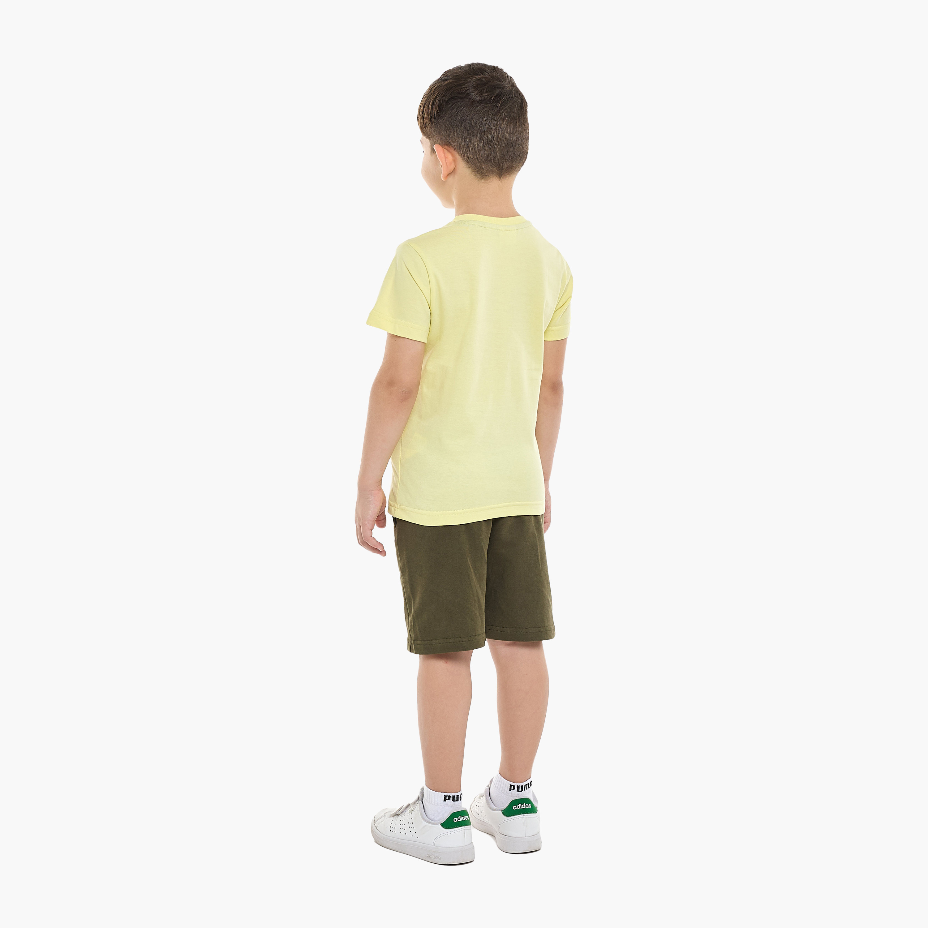 تي شيرت وشورت مطبوعان بجيوب من فيكتور آند جين - زيتوني-boys-clothing-setsandcoords-image-2