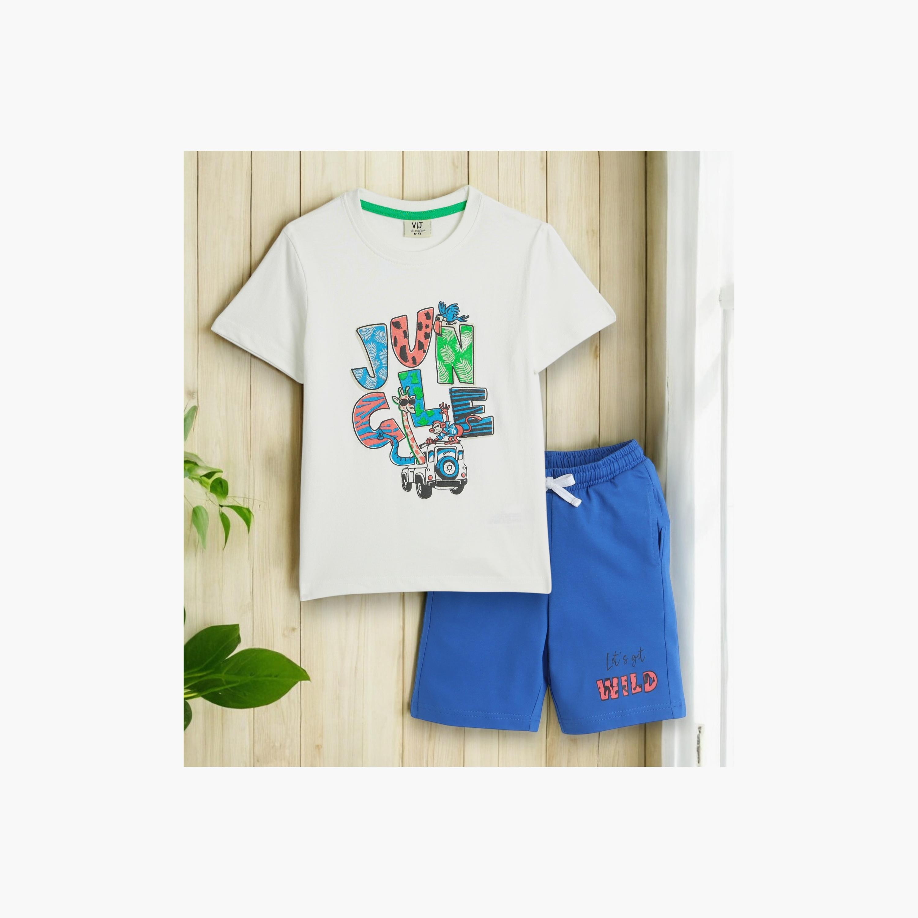 Victor and Jane 2-Piece Printed Short Sleeves T-Shirt with Shorts-baby-boys-clothing-setsandcoords-image-5