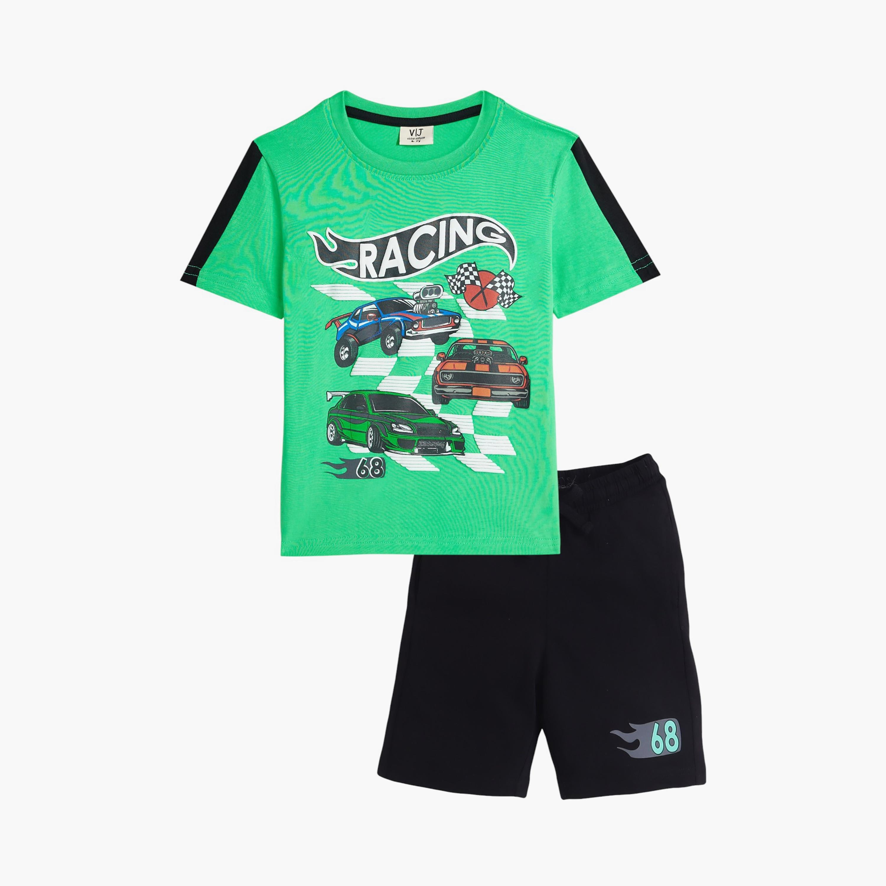 Victor and Jane 2-Piece Printed Short Sleeves T-Shirt with Shorts-boys-clothing-setsandcoords-image-1