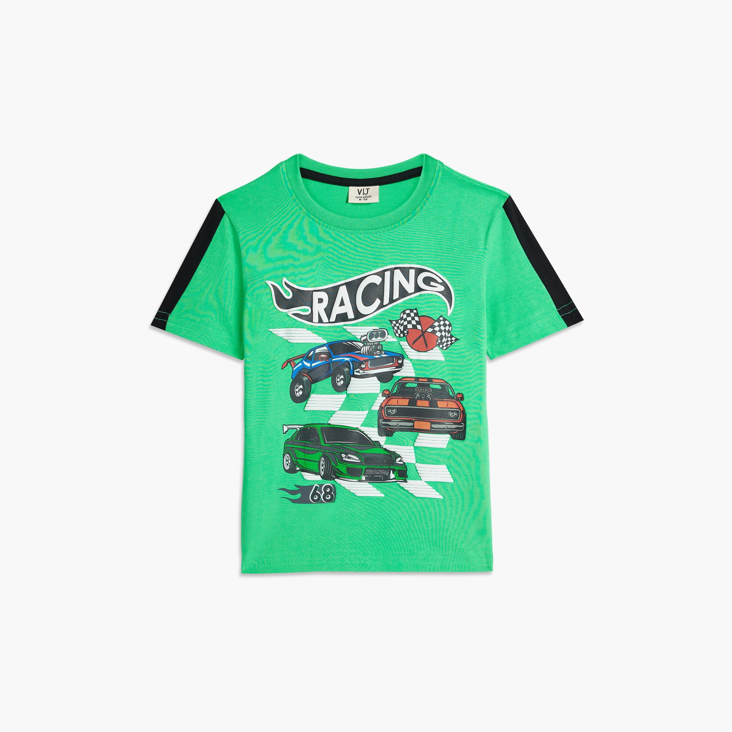 Victor and Jane 2-Piece Printed Short Sleeves T-Shirt with Shorts-boys-clothing-setsandcoords-image-2
