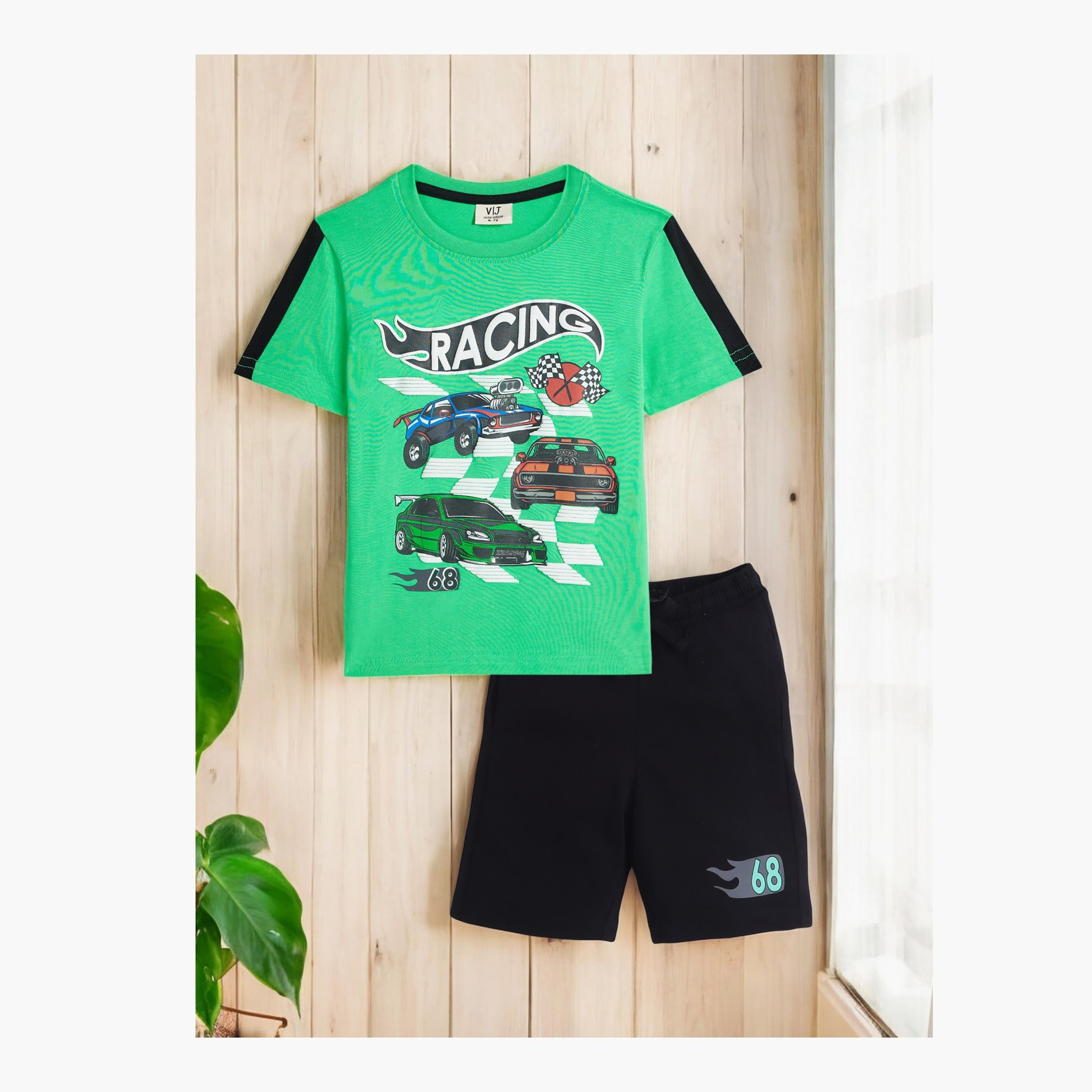 Victor and Jane 2-Piece Printed Short Sleeves T-Shirt with Shorts-boys-clothing-setsandcoords-image-6
