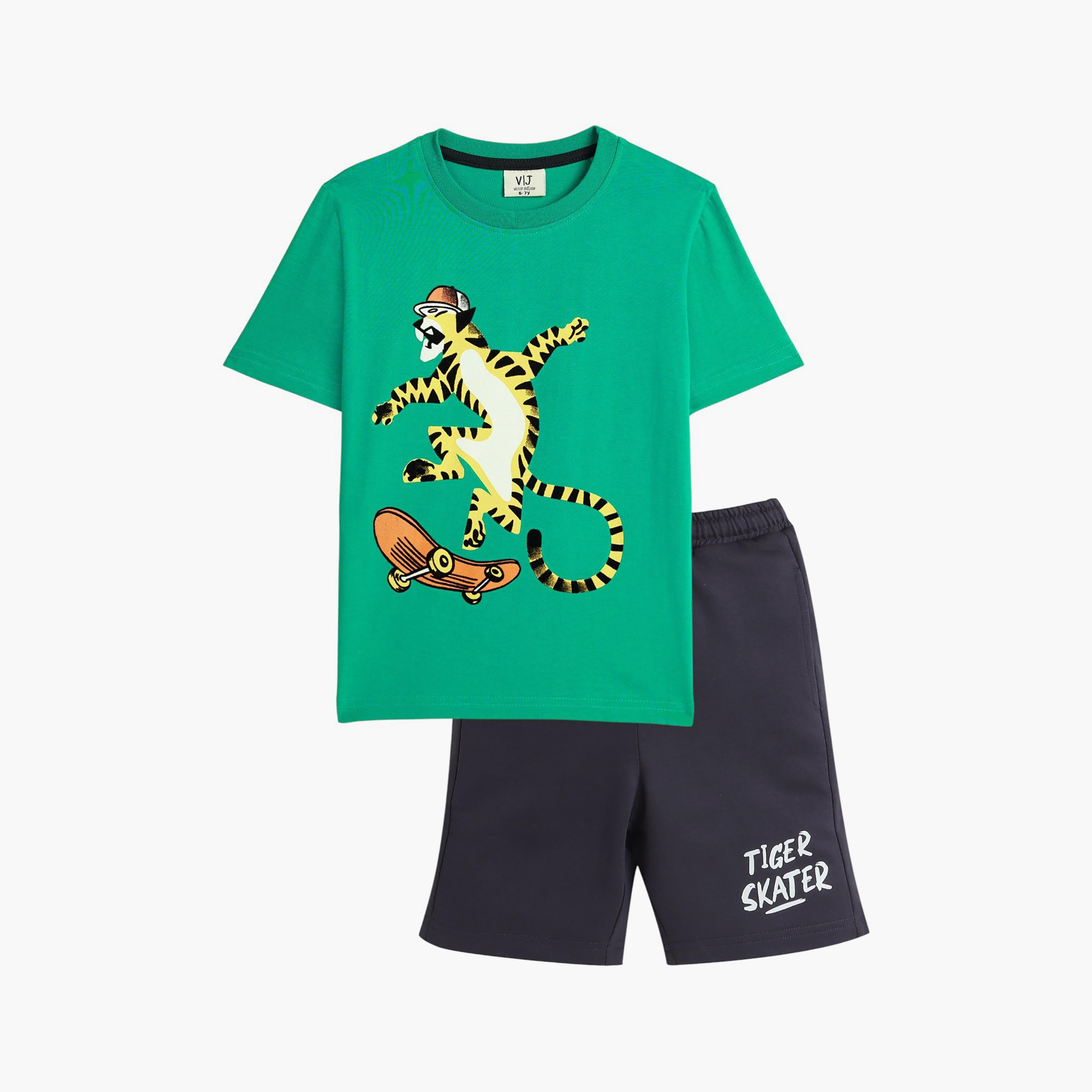 Victor and Jane 2-Piece Printed Short Sleeves T-Shirt with Shorts-baby-boys-clothing-setsandcoords-image-1