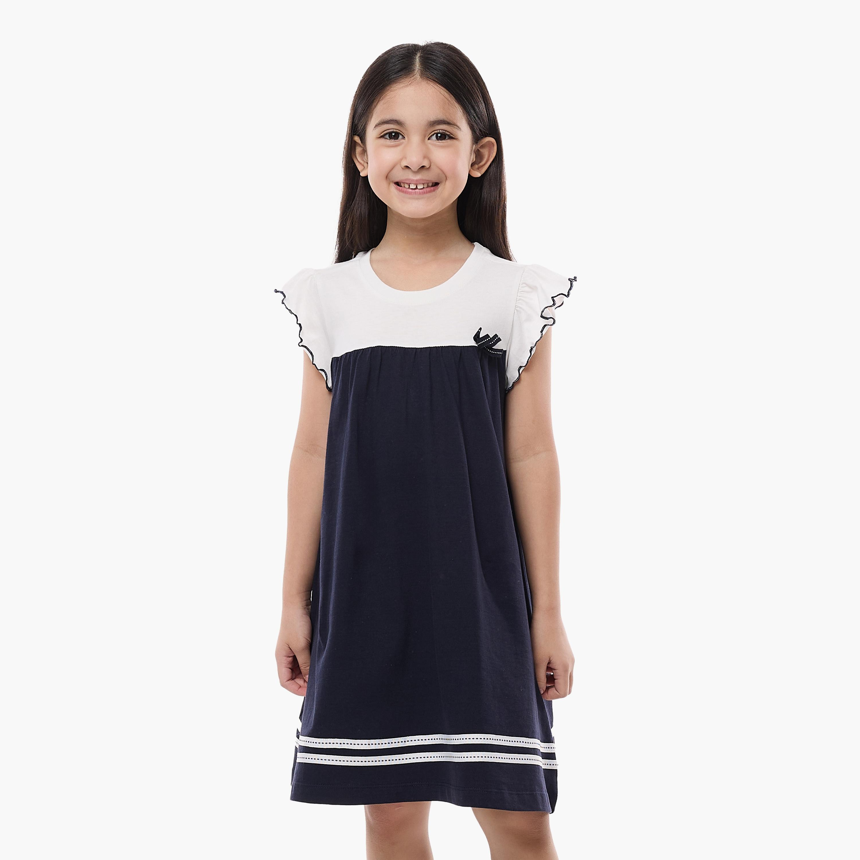 فستان بدون أكمام ملون من فيكتور اند جين-girls-clothing-dressesandjumpsuits-image-1