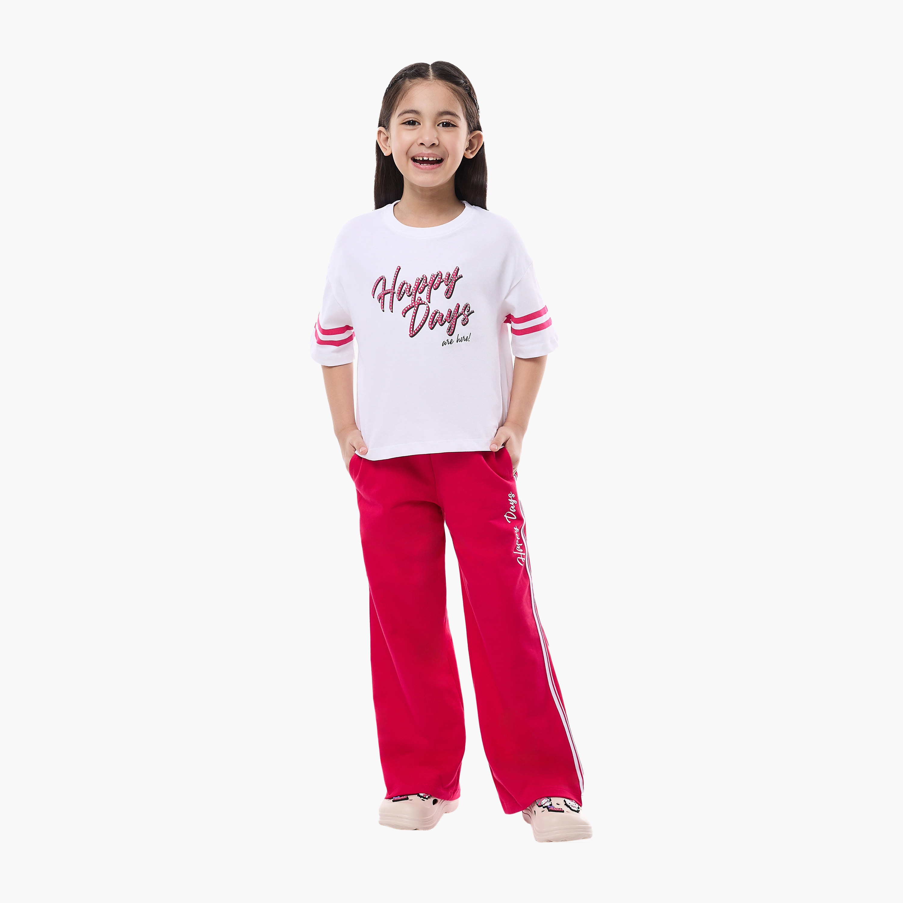 Victor and Jane Printed Top & Wide-Leg Pants Set - Multicolour-girls-clothing-setsandcoords-image-1