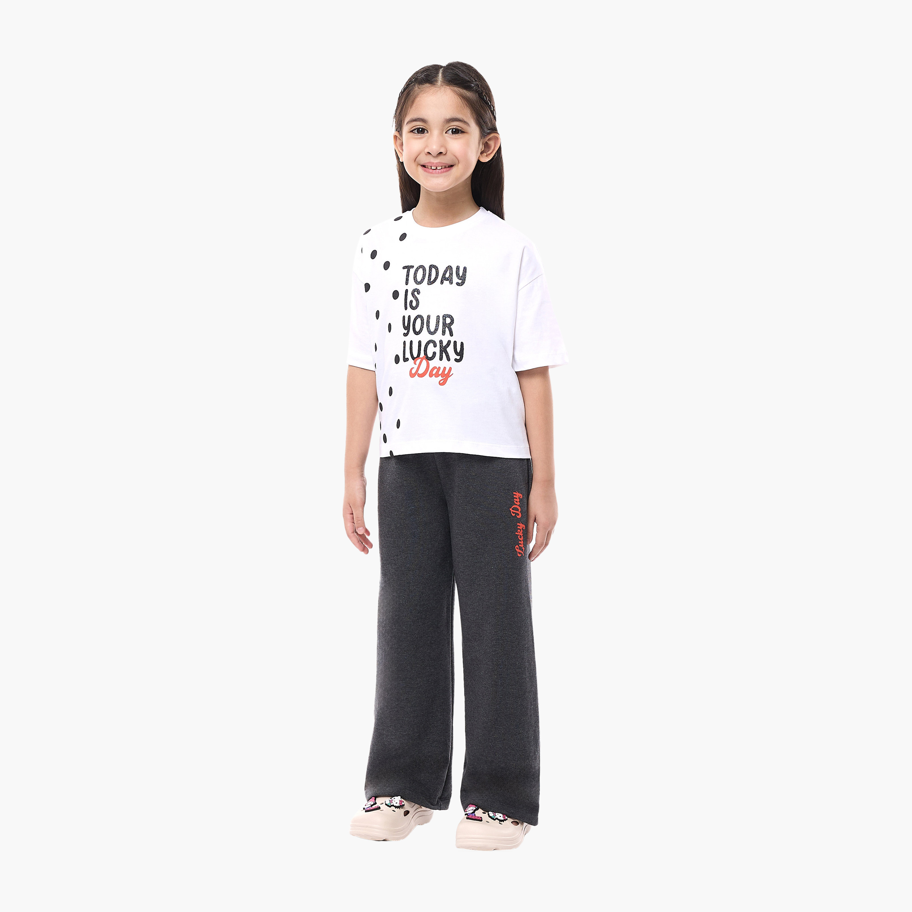 طقم بلوزة مطبوعة وبنطال واسع الساق من فيكتور آند جين - متعدد الألوان-girls-clothing-setsandcoords-image-5