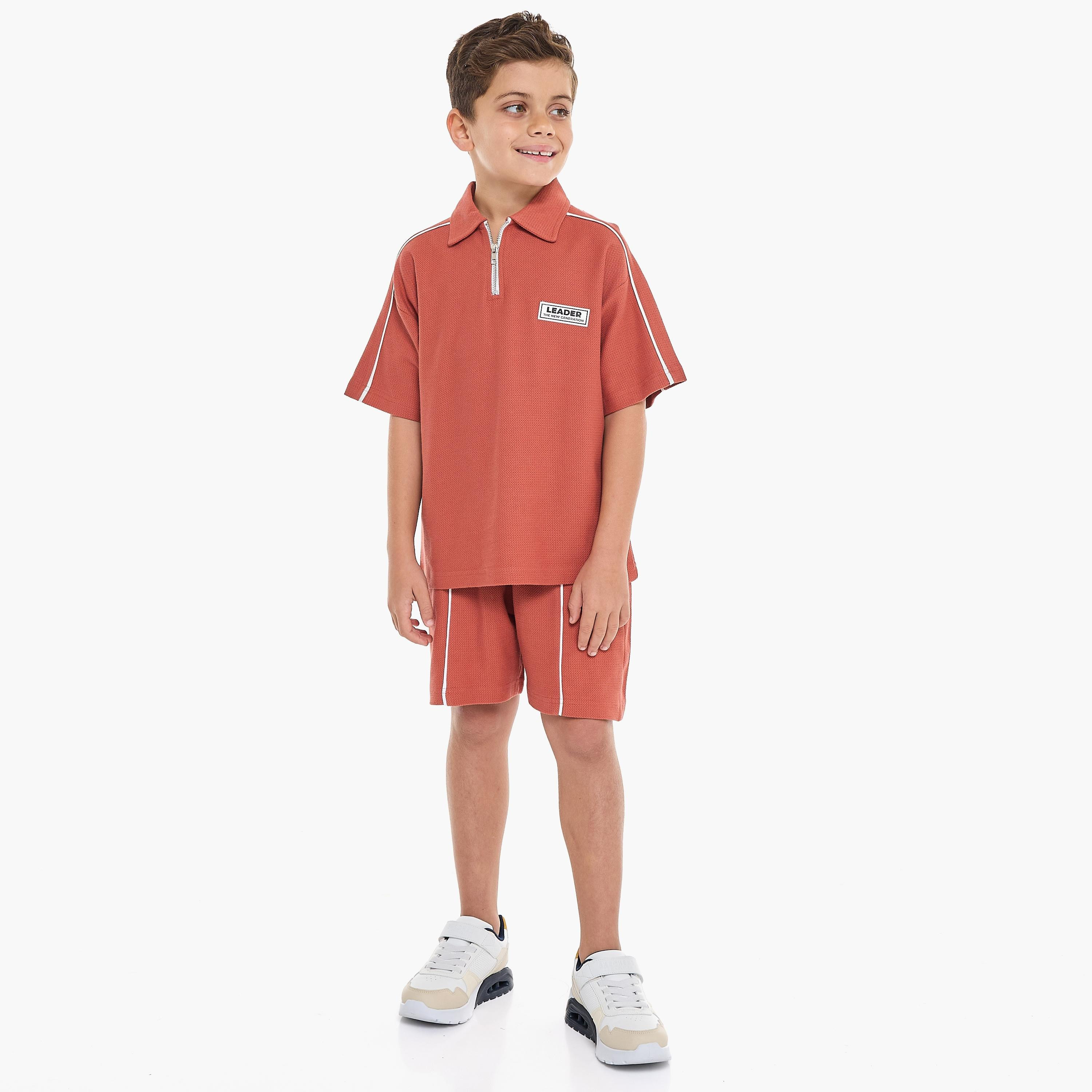 Victor and Jane 2-Piece Solid Short Sleeves T-Shirt with Shorts-boys-clothing-setsandcoords-image-5