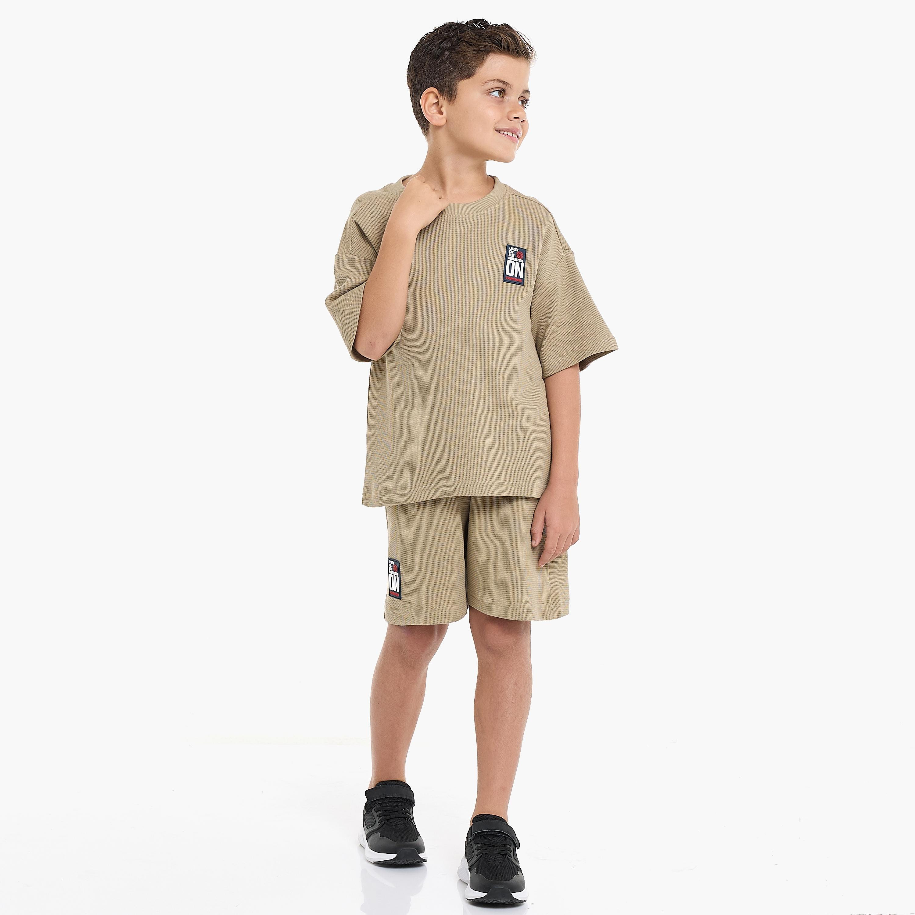 Victor and Jane 2-Piece Solid Short Sleeves T-Shirt with Shorts-boys-clothing-setsandcoords-image-1