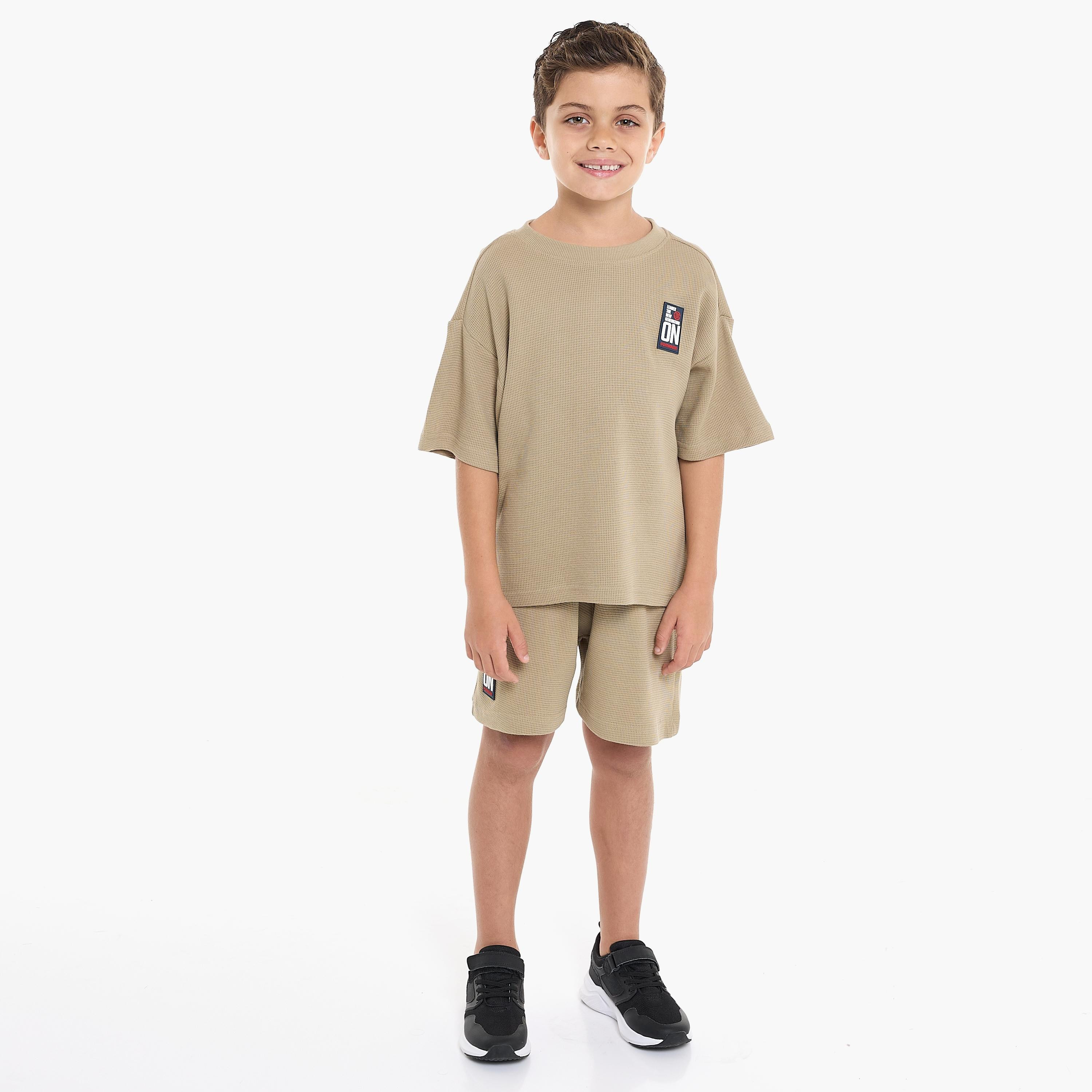 Victor and Jane 2-Piece Solid Short Sleeves T-Shirt with Shorts-boys-clothing-setsandcoords-image-5