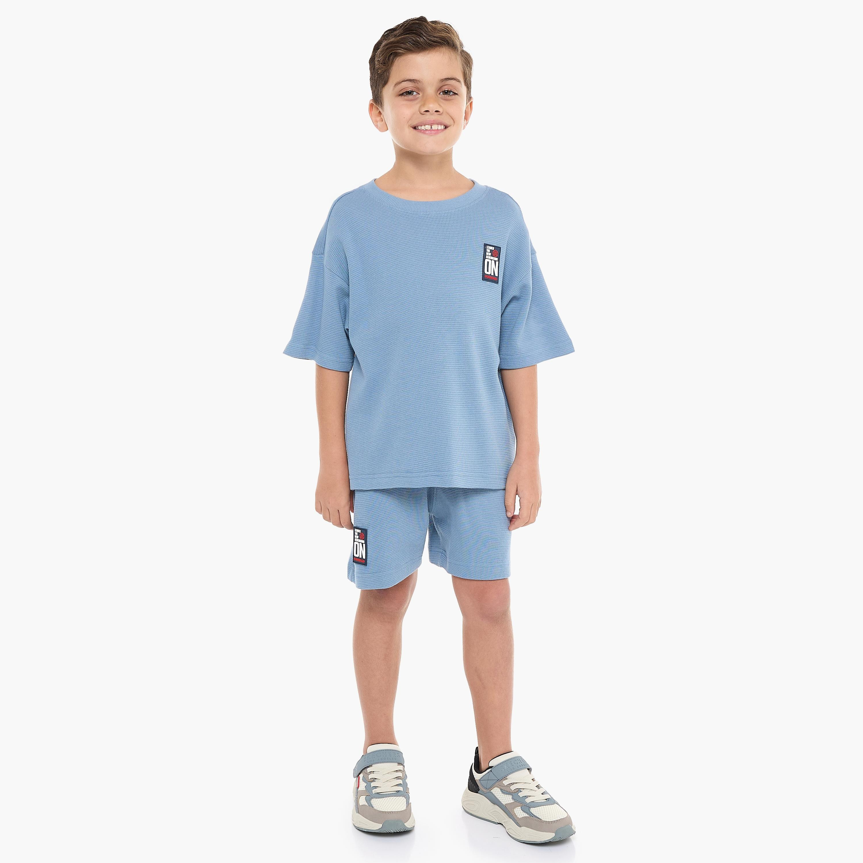 Victor and Jane 2-Piece Solid Short Sleeves T-Shirt with Shorts-boys-clothing-setsandcoords-image-5