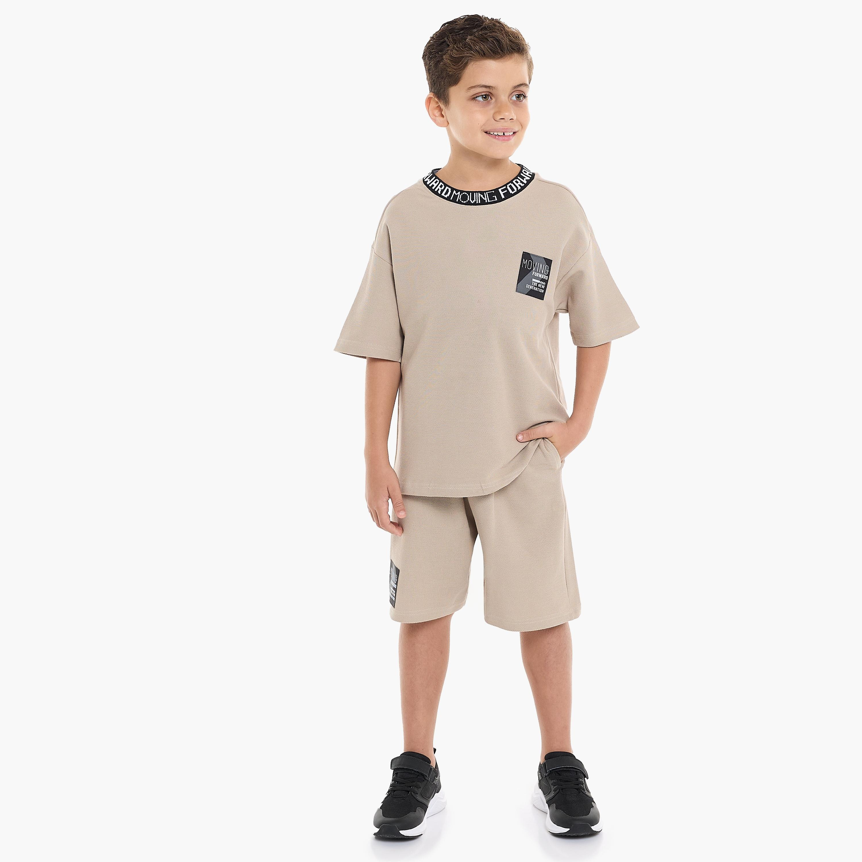 Victor and Jane 2-Piece Solid Short Sleeves T-Shirt with Shorts-baby-boys-clothing-setsandcoords-image-1