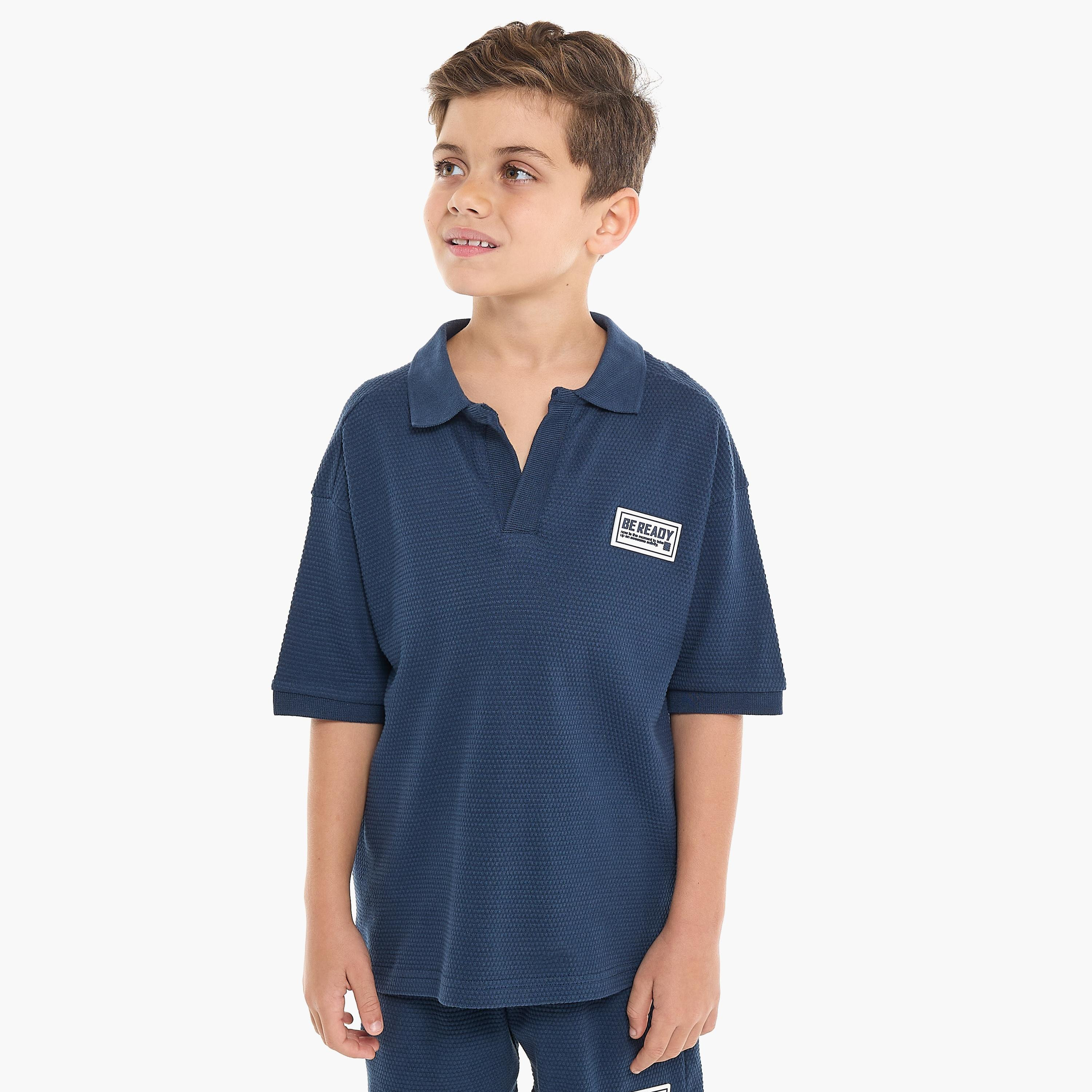Victor and Jane 2-Piece Textured Short Sleeves T-Shirt with Shorts-boys-clothing-setsandcoords-image-3