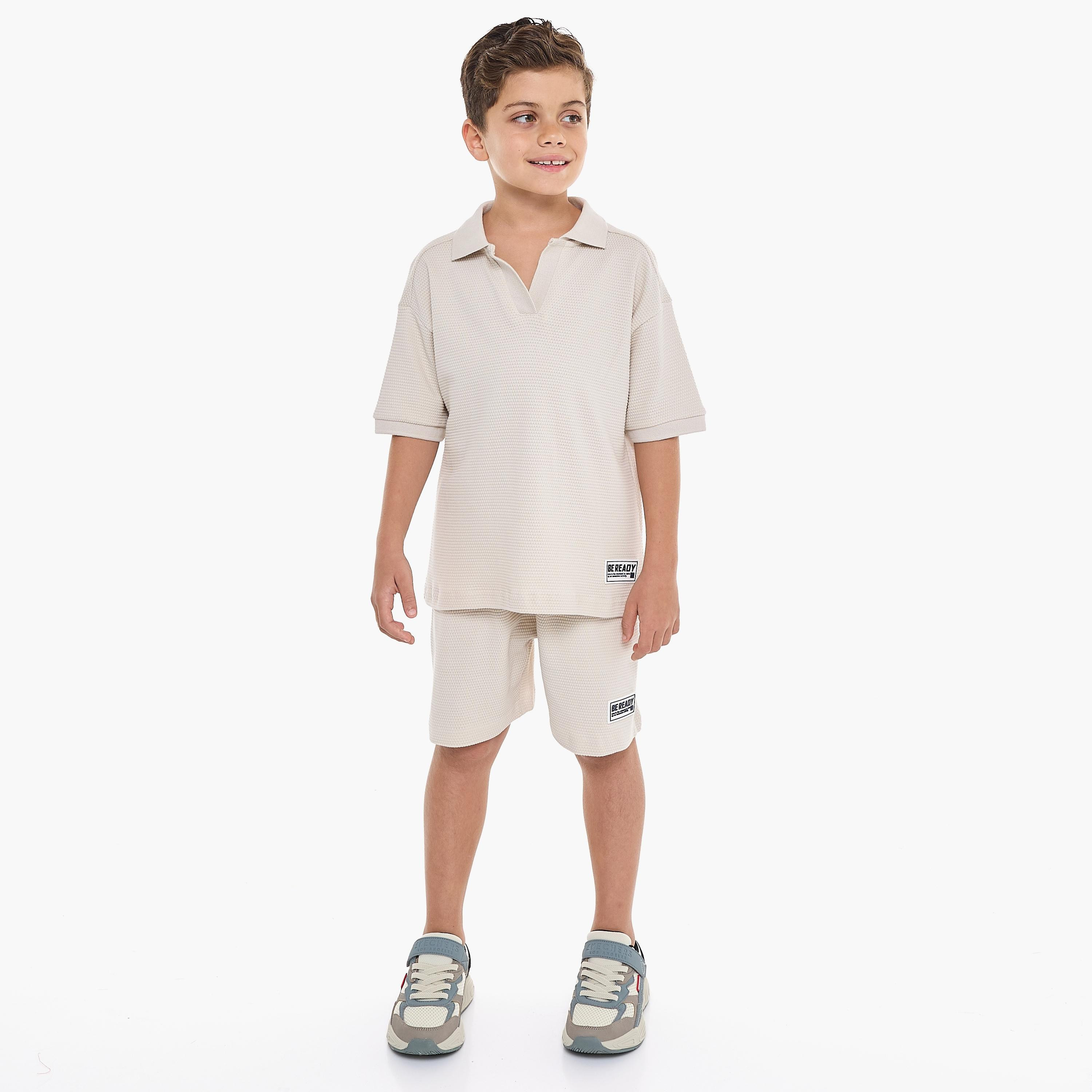 Victor and Jane 2-Piece Textured Short Sleeves T-Shirt with Shorts-boys-clothing-setsandcoords-image-5