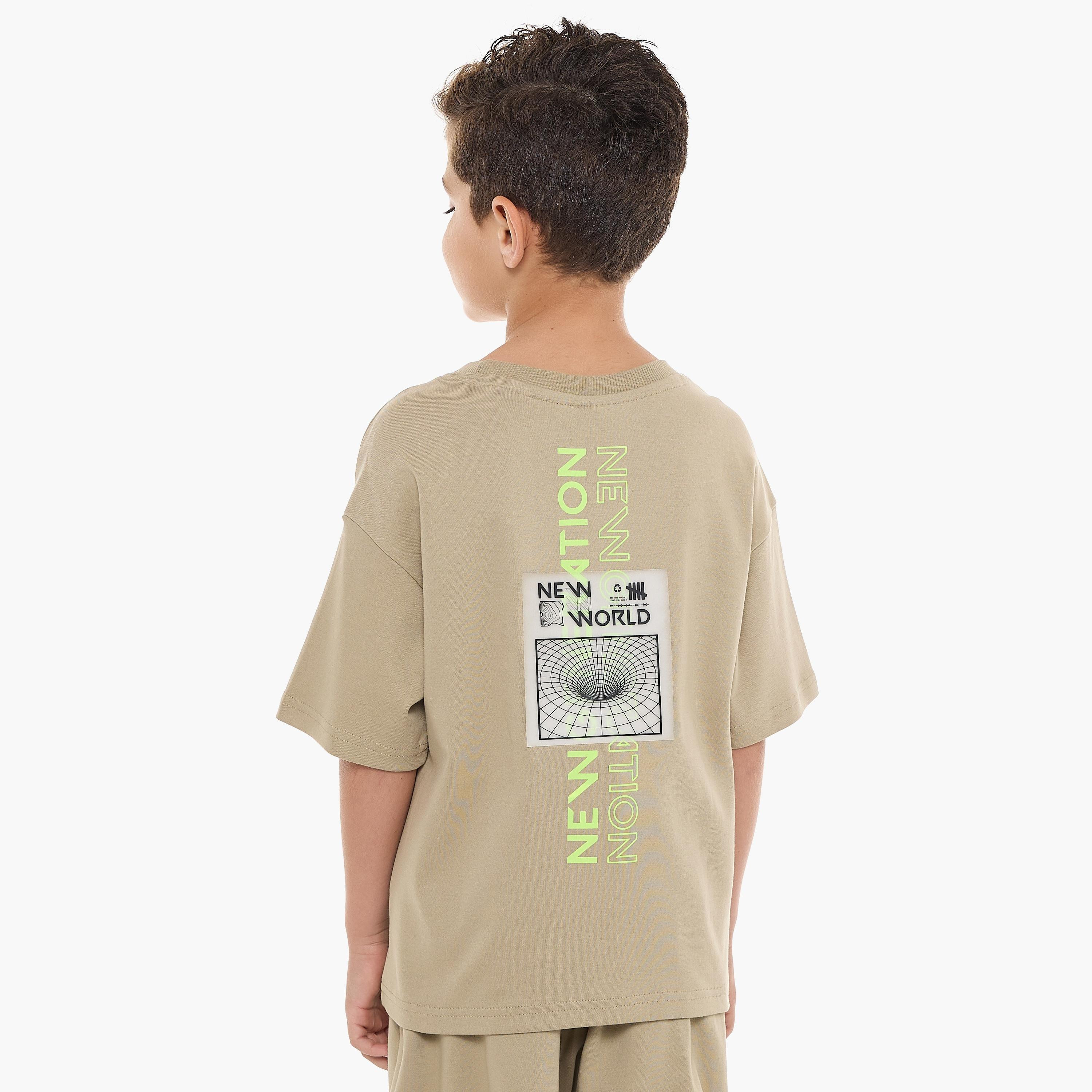 Victor and Jane 2-Piece Printed Short Sleeves T-Shirt with Shorts-boys-clothing-setsandcoords-image-4