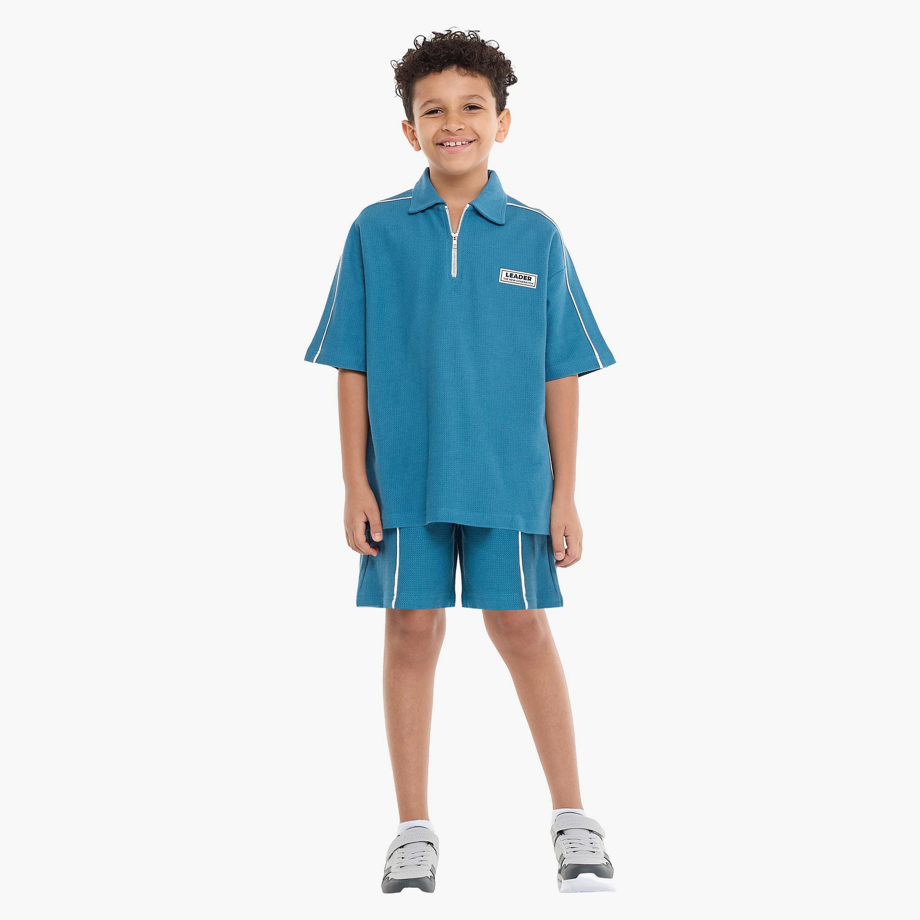 Victor and Jane 2-Piece Solid Short Sleeves T-Shirt with Shorts-boys-clothing-setsandcoords-image-5