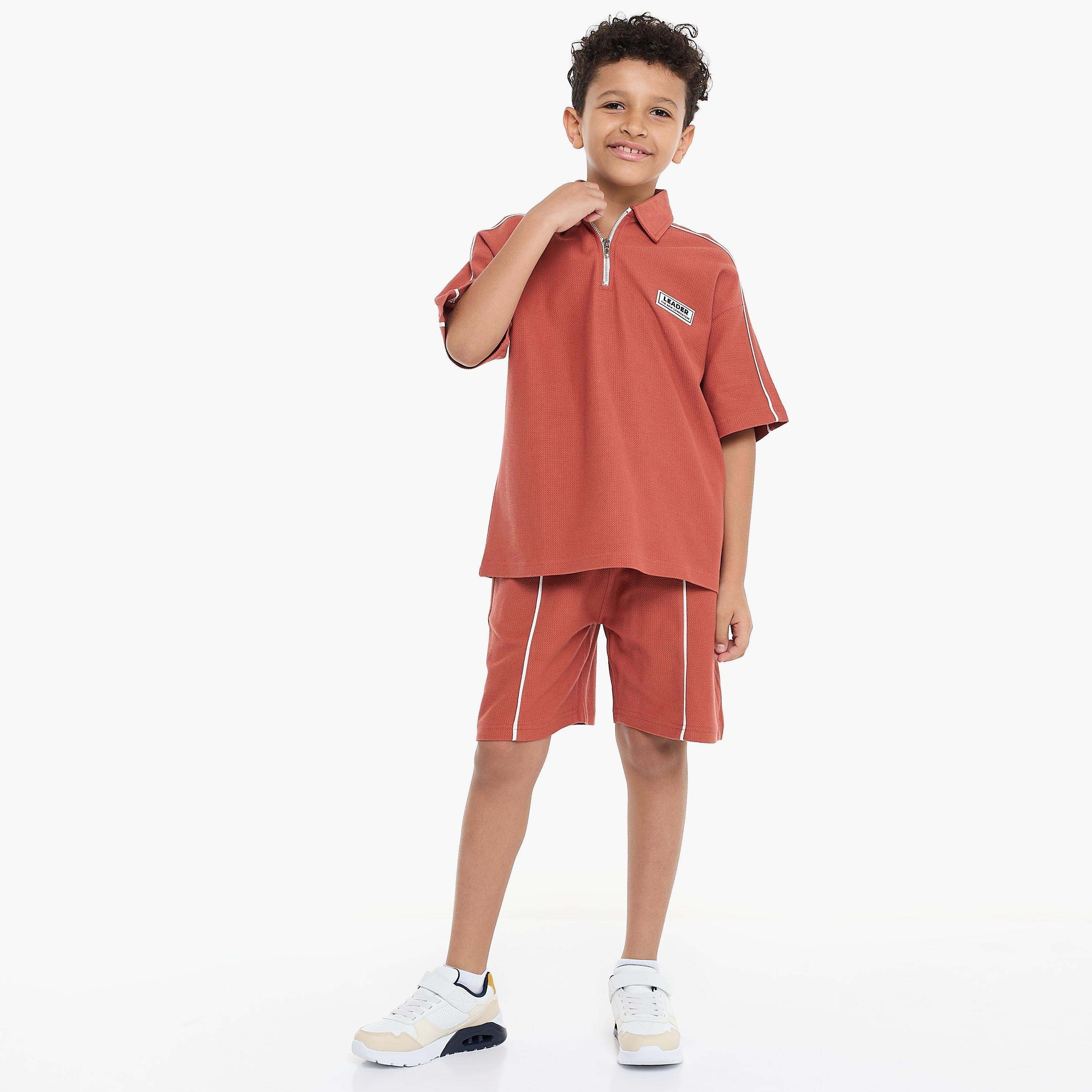 Victor and Jane 2-Piece Solid Short Sleeves T-Shirt with Shorts-boys-clothing-setsandcoords-image-1