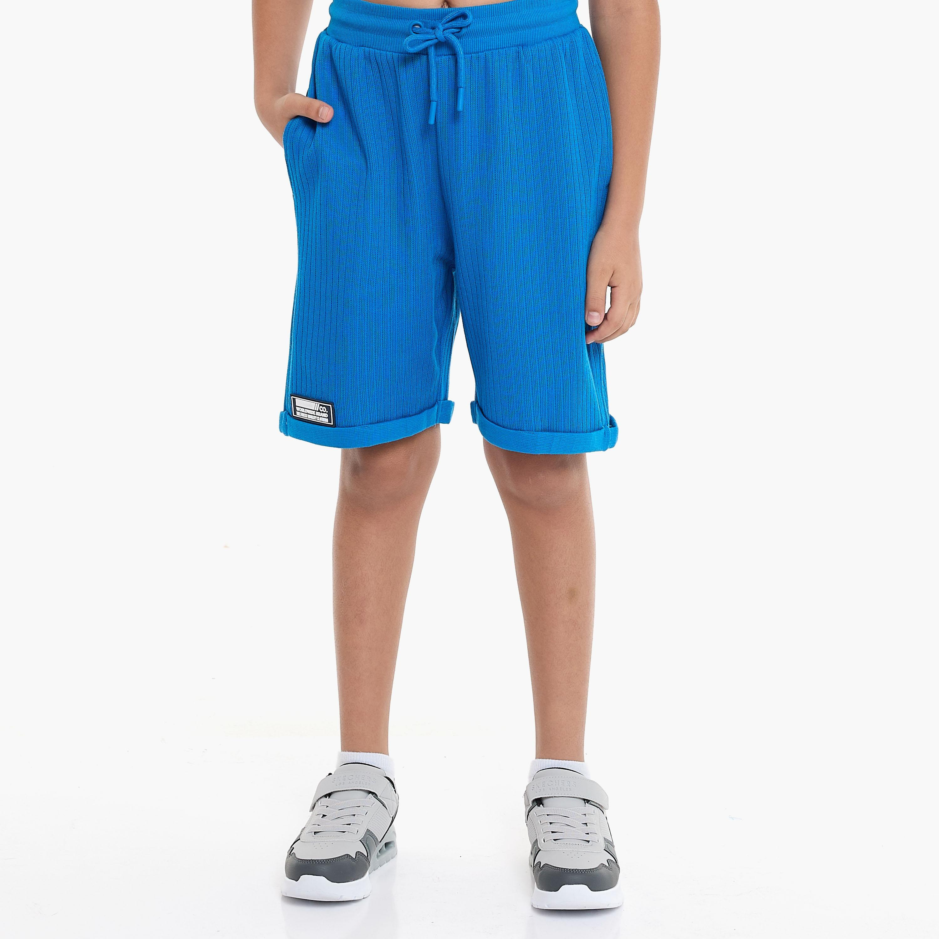 تي شيرت سادة بأكمام قصيرة مع شورت من قطعتين من فيكتور اند جين-boys-clothing-setsandcoords-image-4