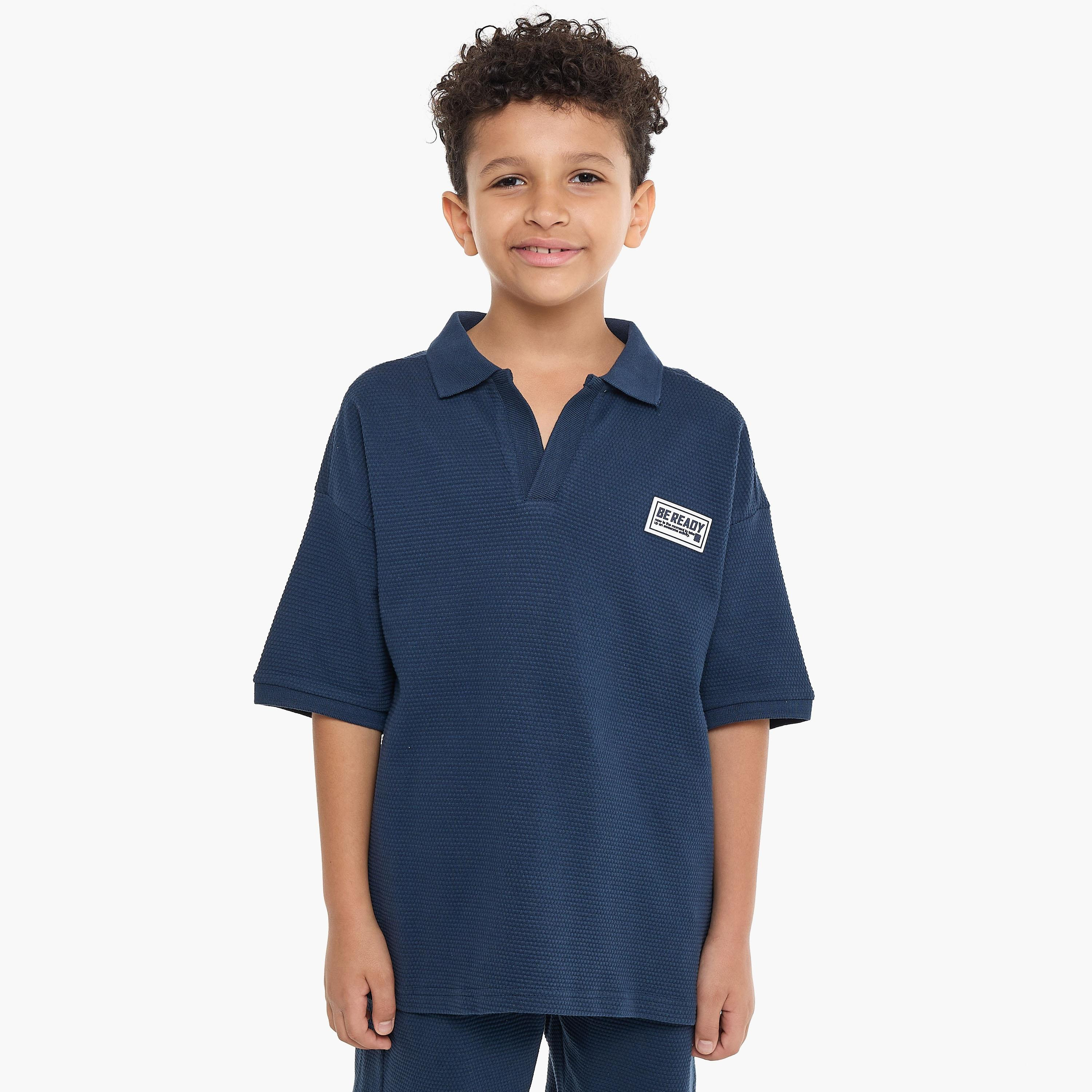 Victor and Jane 2-Piece Solid Short Sleeves T-Shirt with Shorts-boys-clothing-setsandcoords-image-3