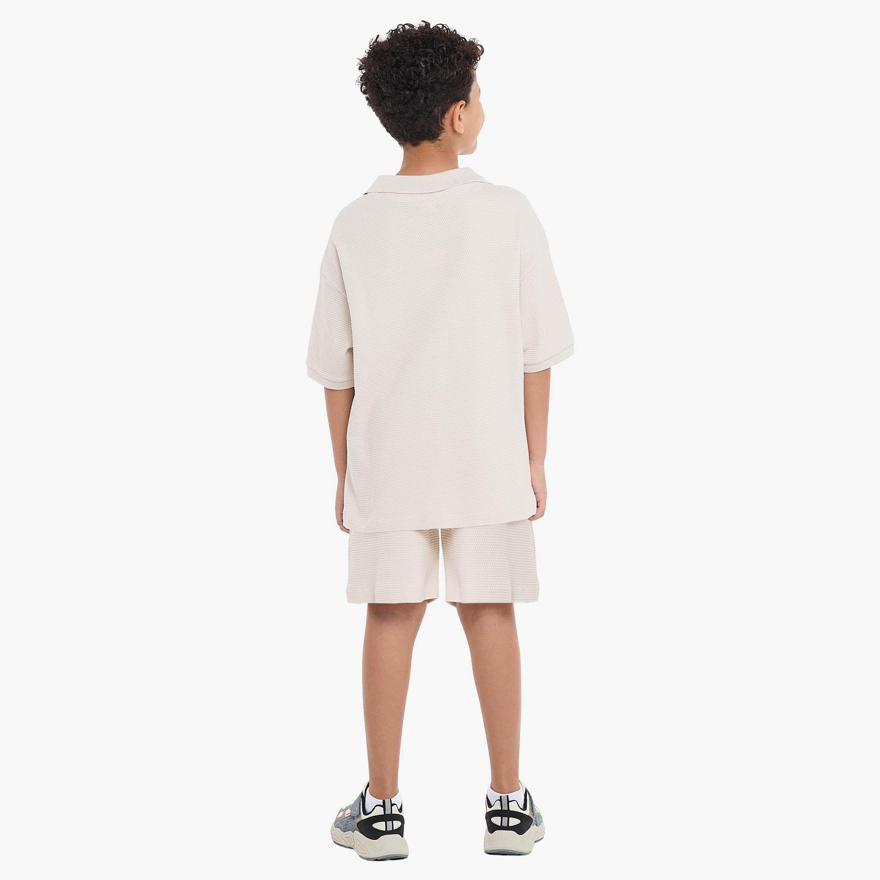 Victor and Jane 2-Piece Solid Short Sleeves T-Shirt with Shorts-boys-clothing-setsandcoords-image-2