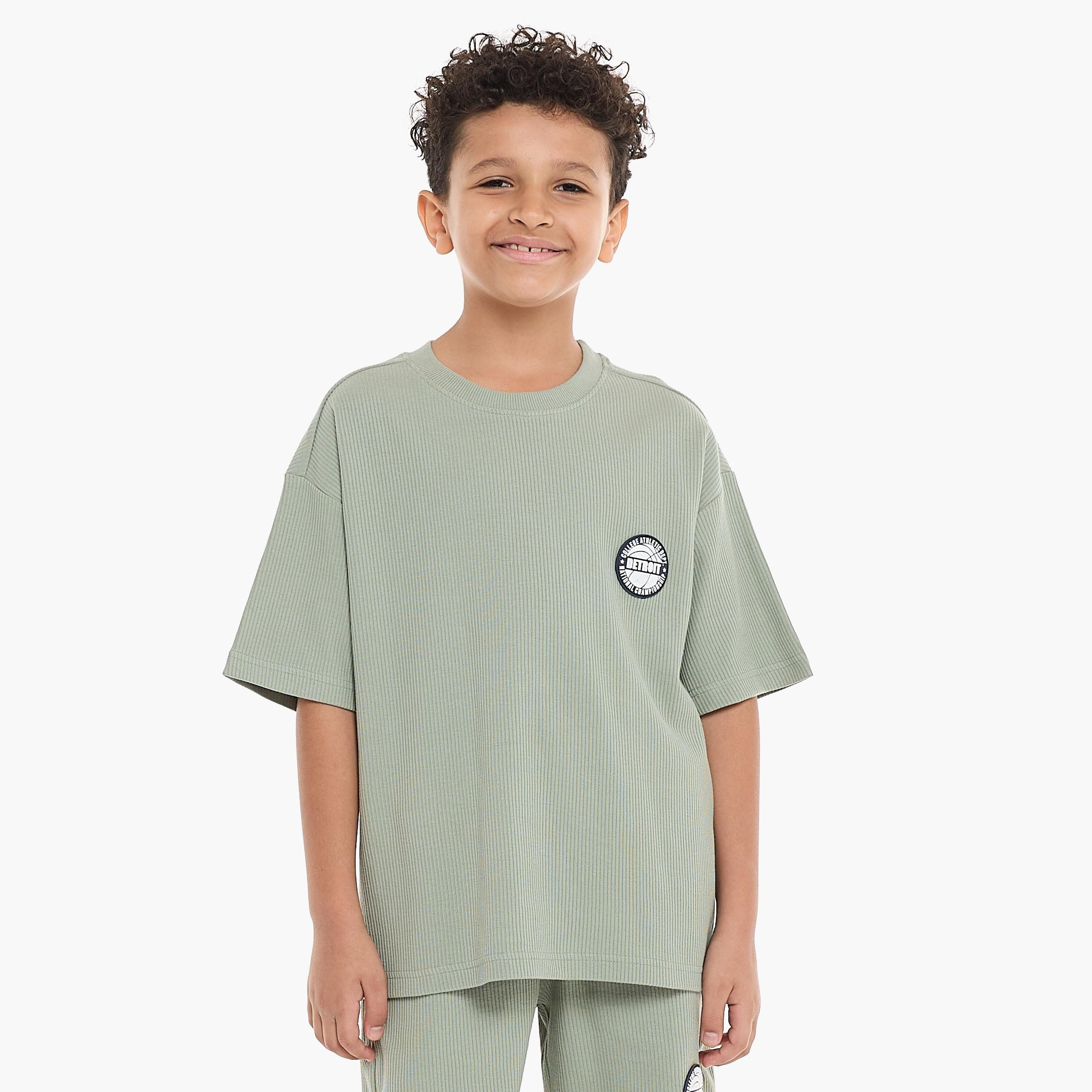 Victor and Jane 2-Piece Solid Short Sleeves T-Shirt with Shorts-boys-clothing-setsandcoords-image-3