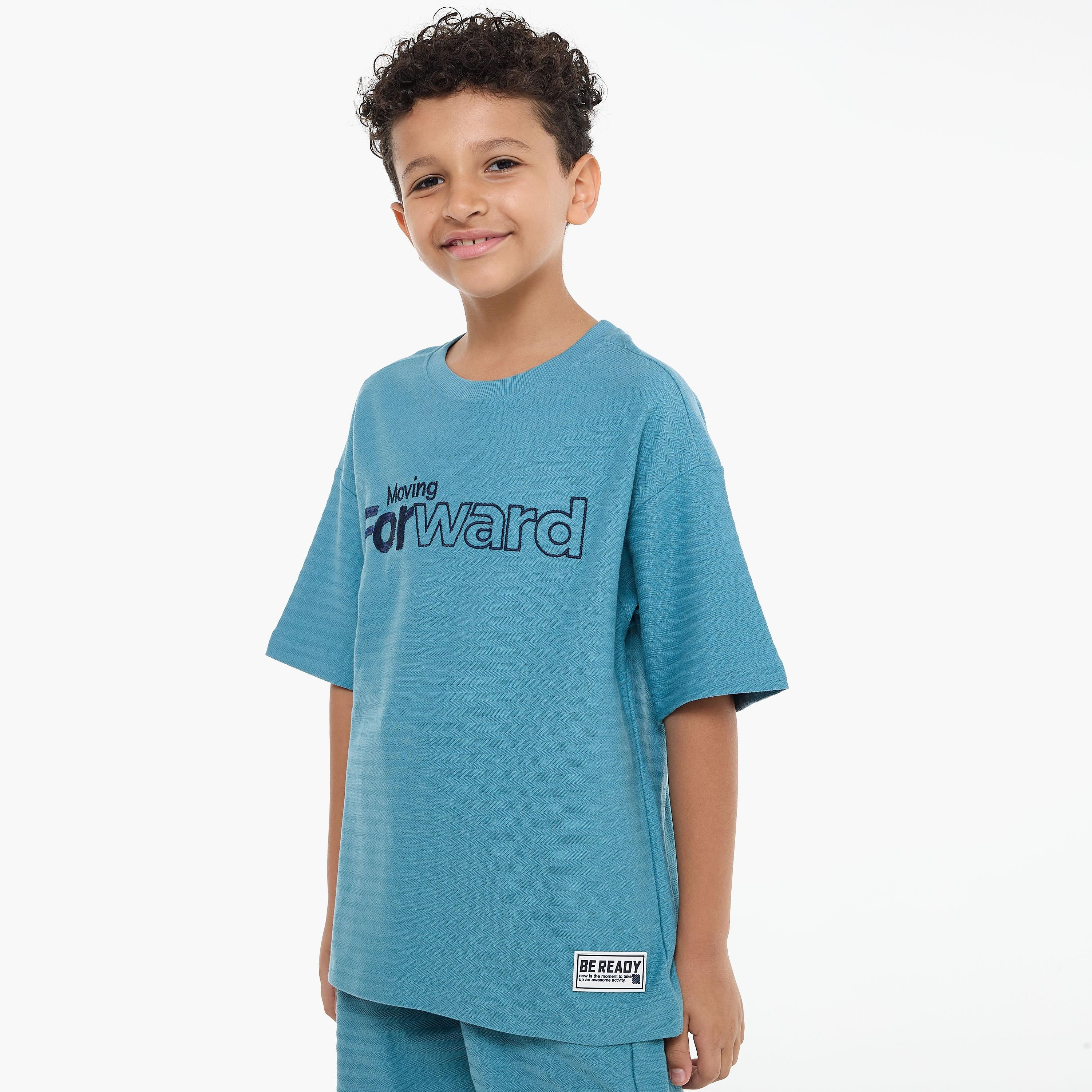 Victor and Jane 2-Piece Embroidered Short Sleeves T-Shirt with Shorts-boys-clothing-setsandcoords-image-3
