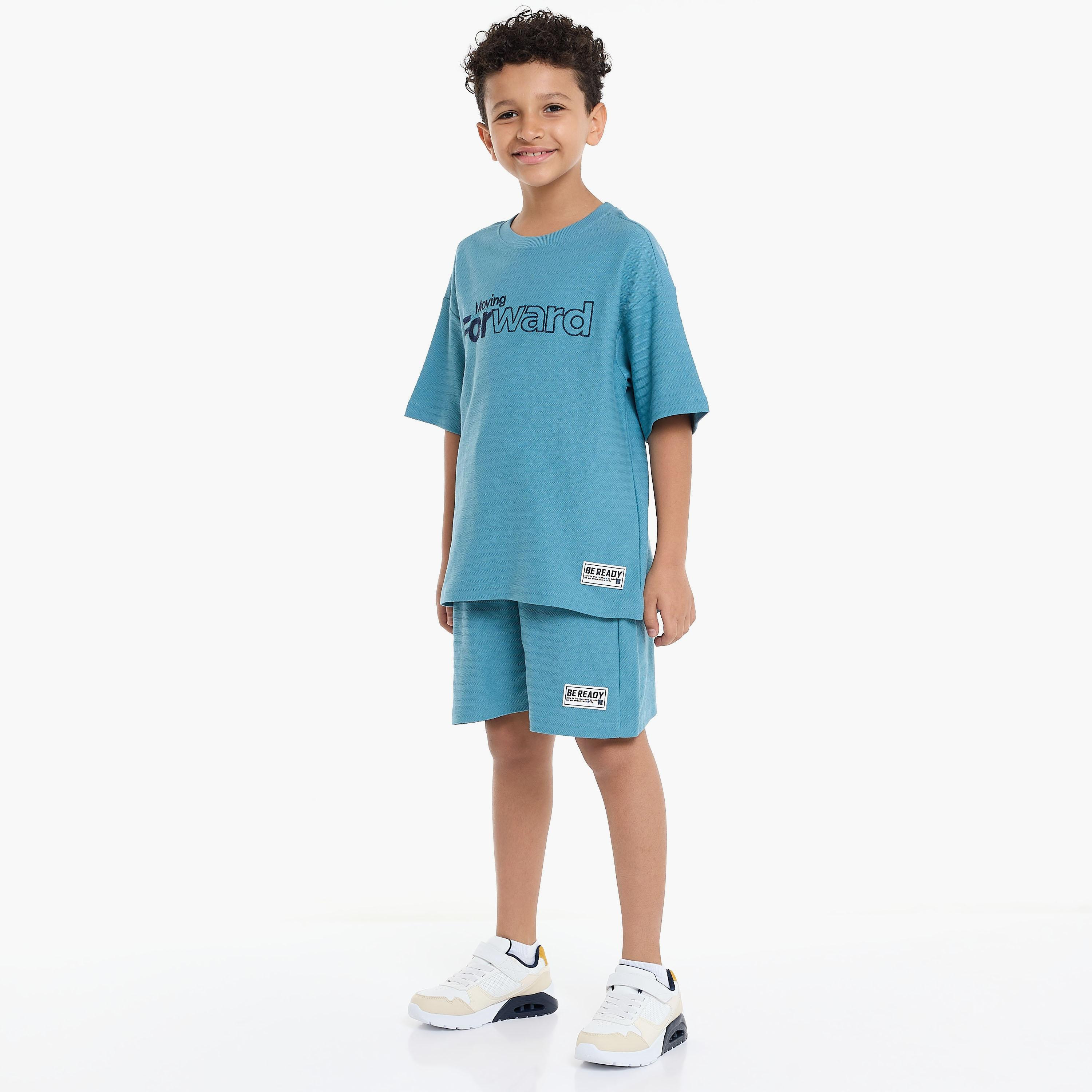 Victor and Jane 2-Piece Embroidered Short Sleeves T-Shirt with Shorts-boys-clothing-setsandcoords-image-5