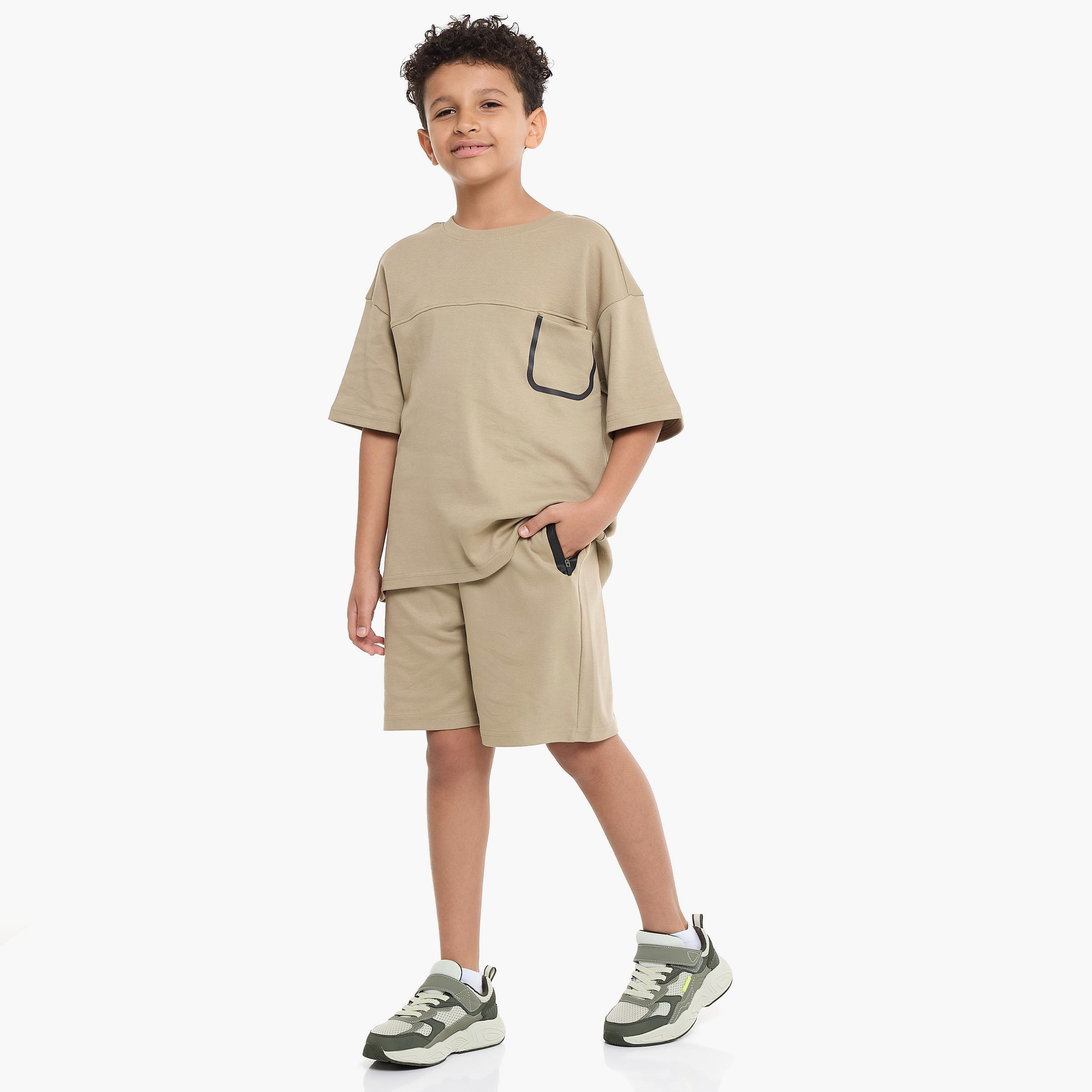 Victor and Jane 2-Piece Printed Short Sleeves T-Shirt with Shorts-boys-clothing-setsandcoords-image-1