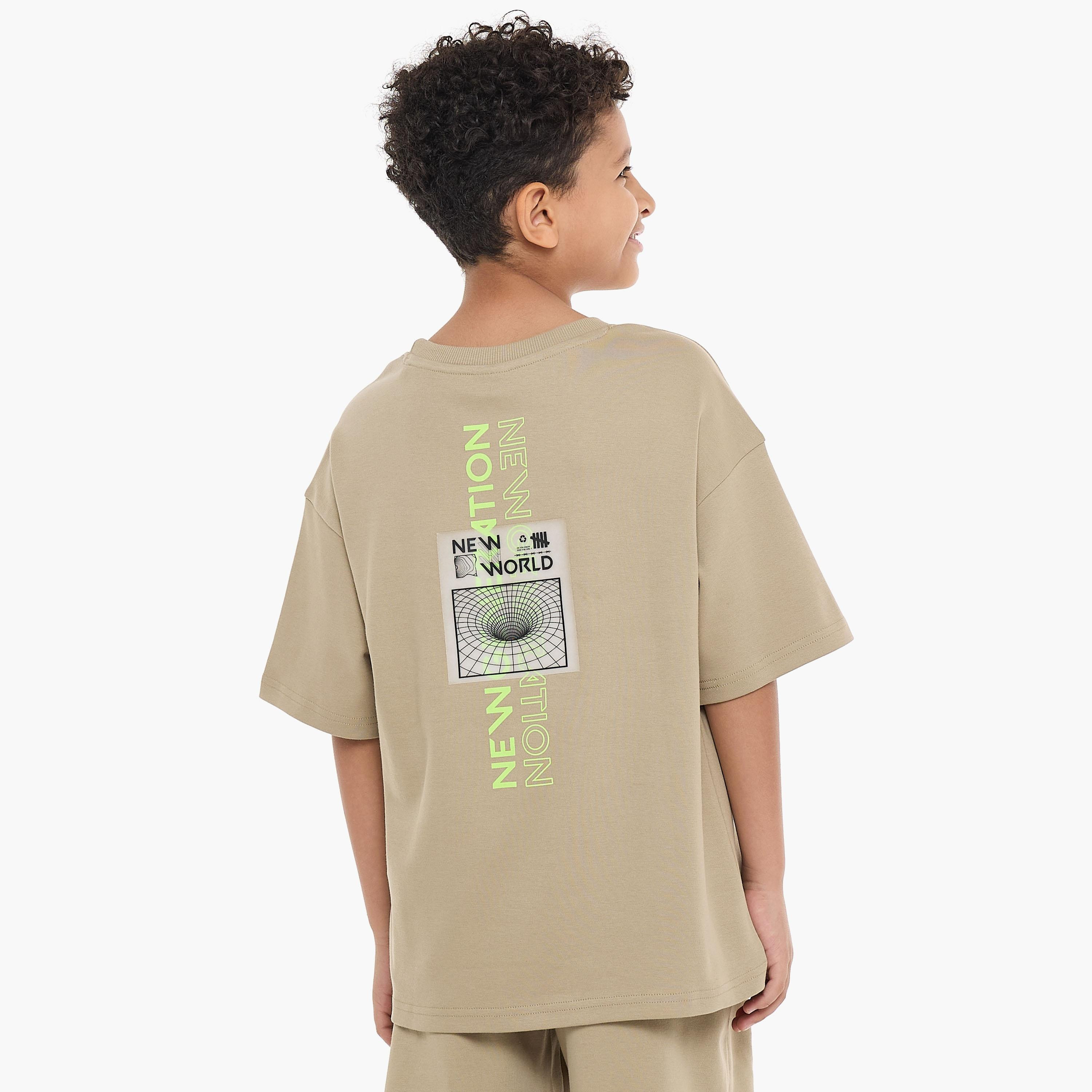 Victor and Jane 2-Piece Printed Short Sleeves T-Shirt with Shorts-boys-clothing-setsandcoords-image-4