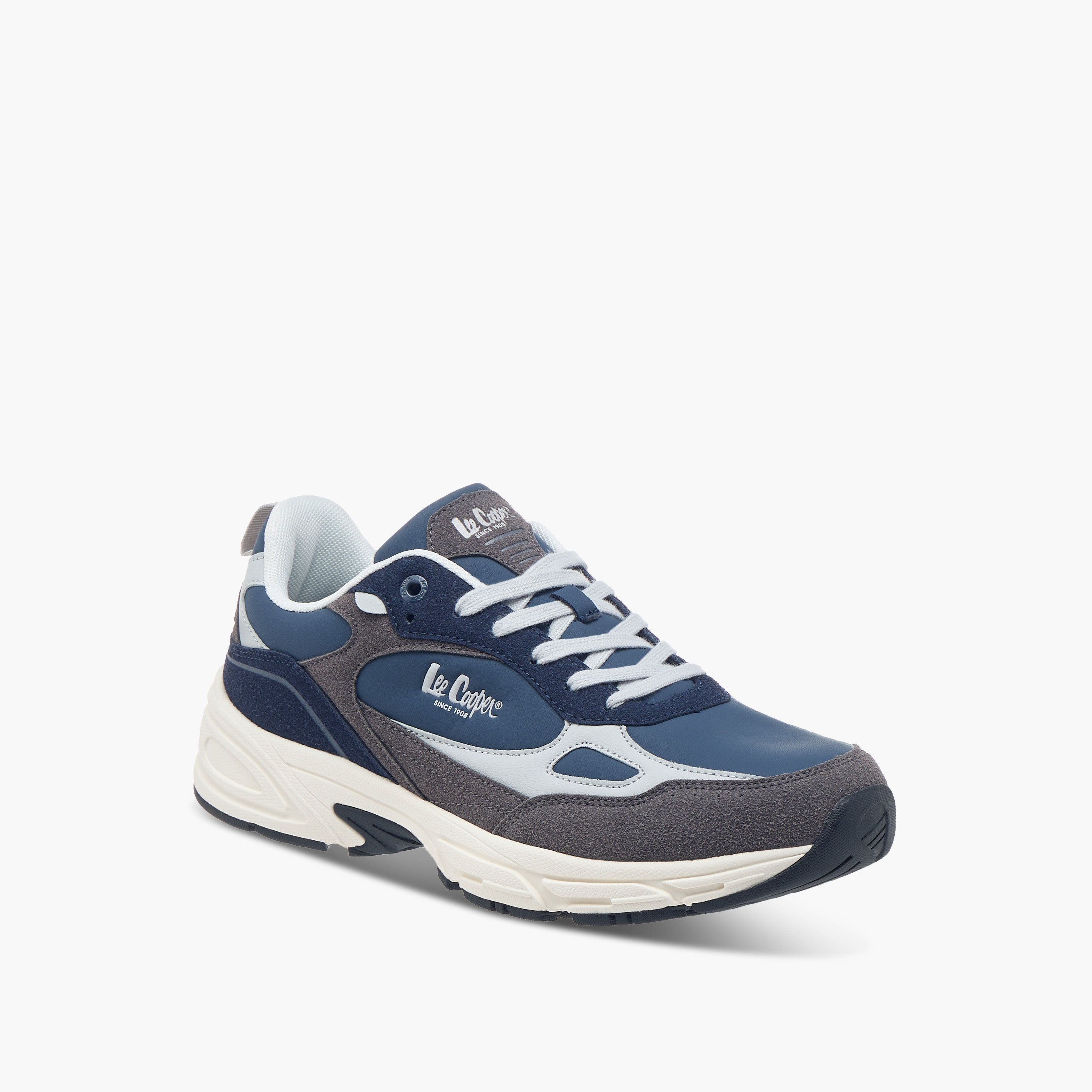 Lee Cooper Men's Panelled Lace-Up Sneakers-men-shoes-sneakers-image-2