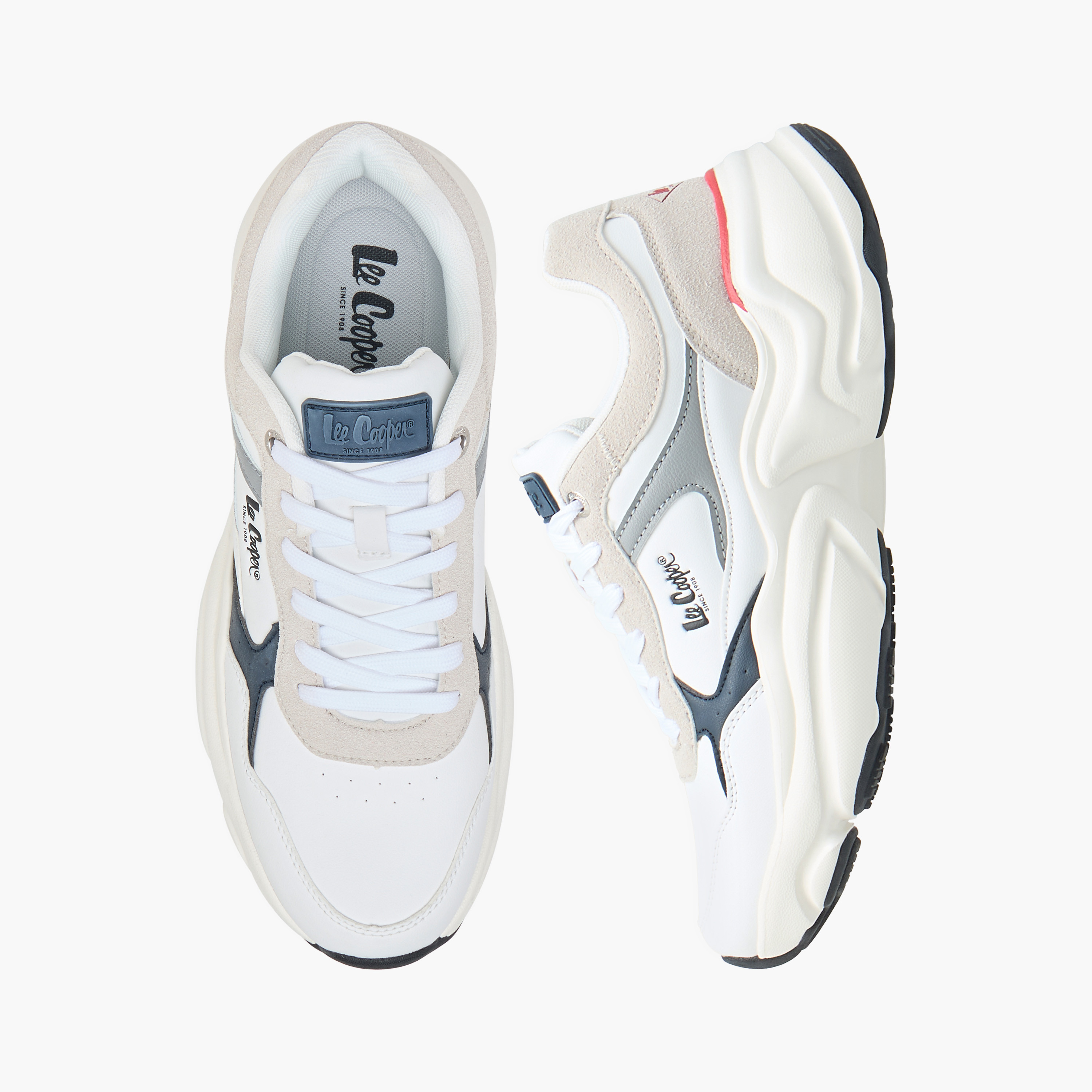 Lee Cooper Men's Panelled Lace-Up Sneakers-men-shoes-sneakers-image-1